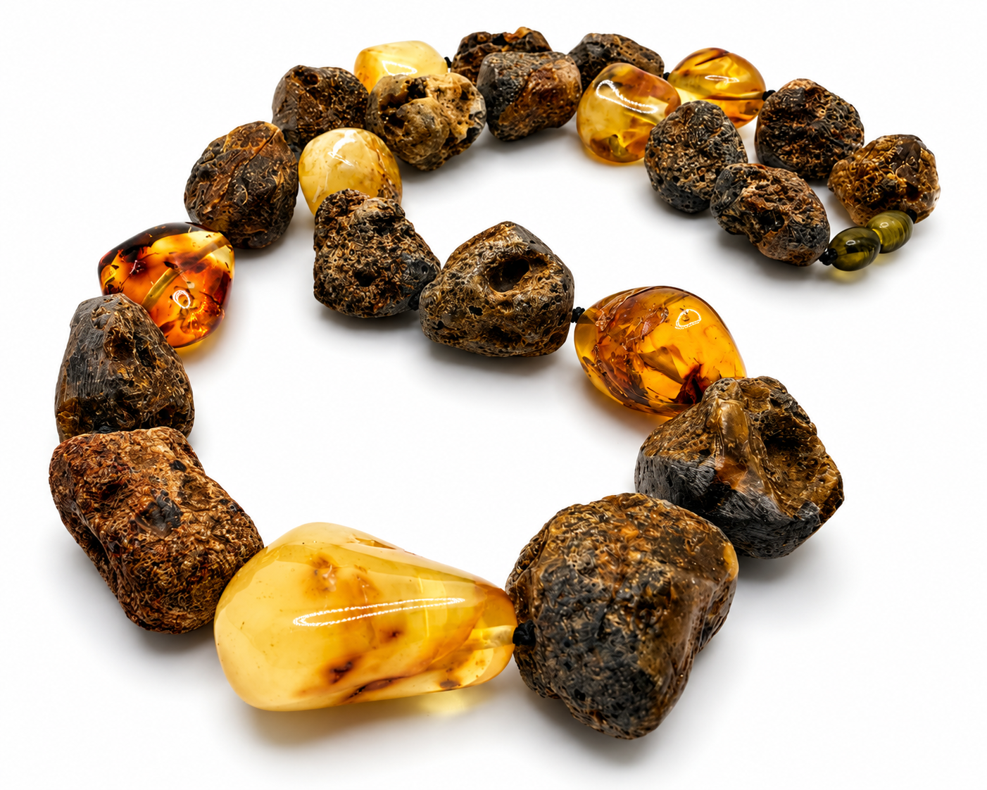 Genuine Baltic Amber Statement Necklace – Raw & Polished Amber Necklace