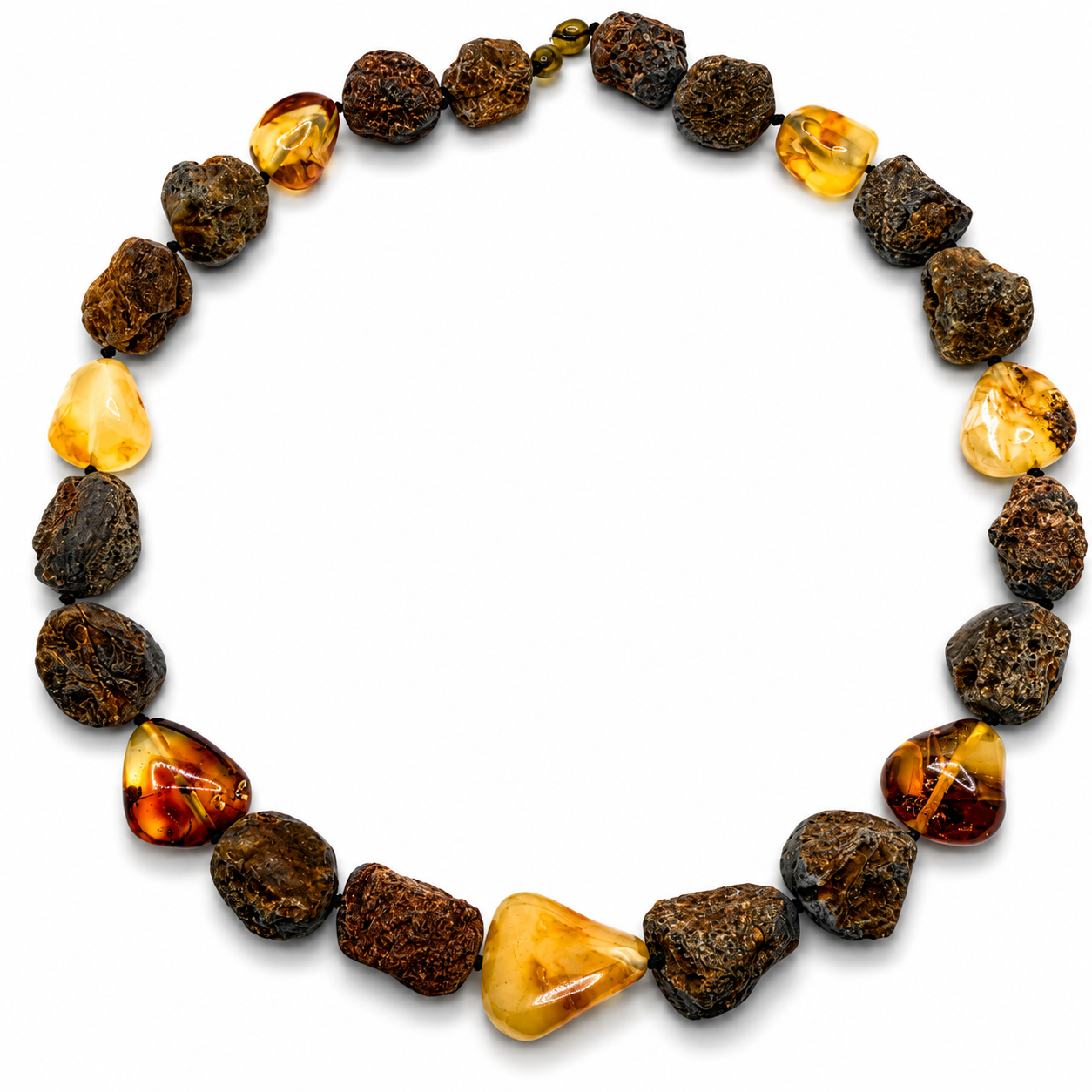 Genuine Baltic Amber Statement Necklace – Raw & Polished Amber Necklace