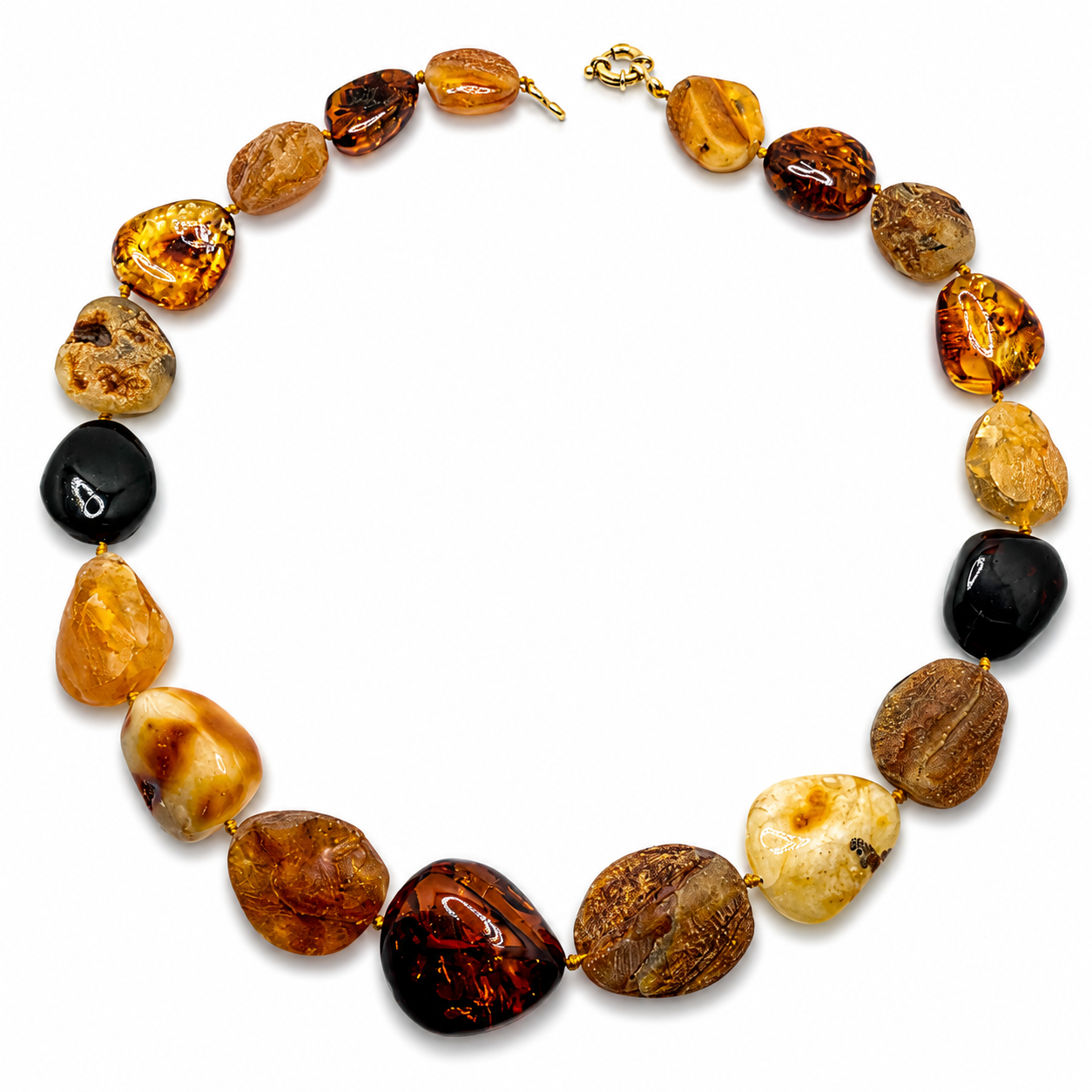 Genuine Baltic Amber Multicolor Chunk Necklace