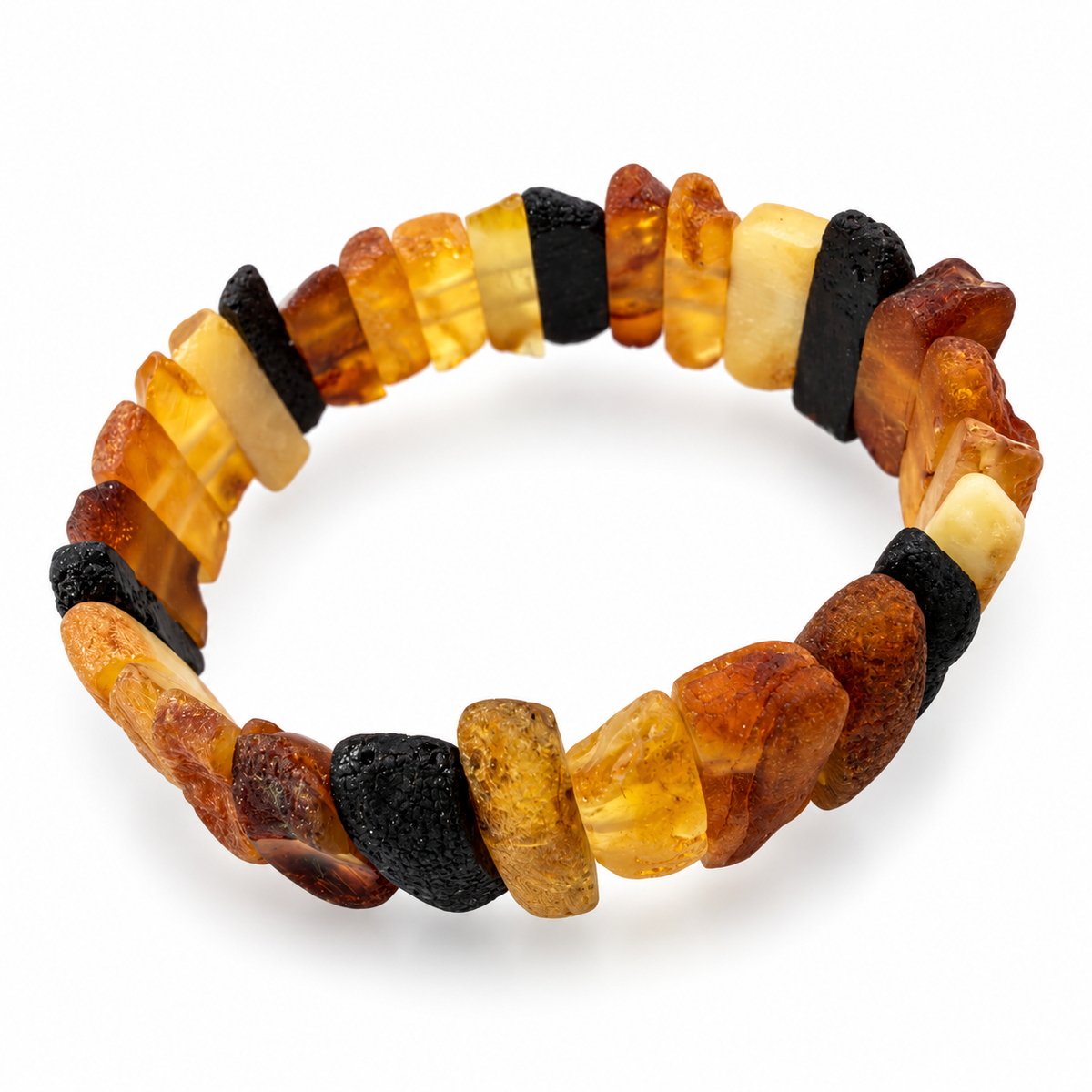 Genuine Baltic Amber Stretch Bangle Bracelet 