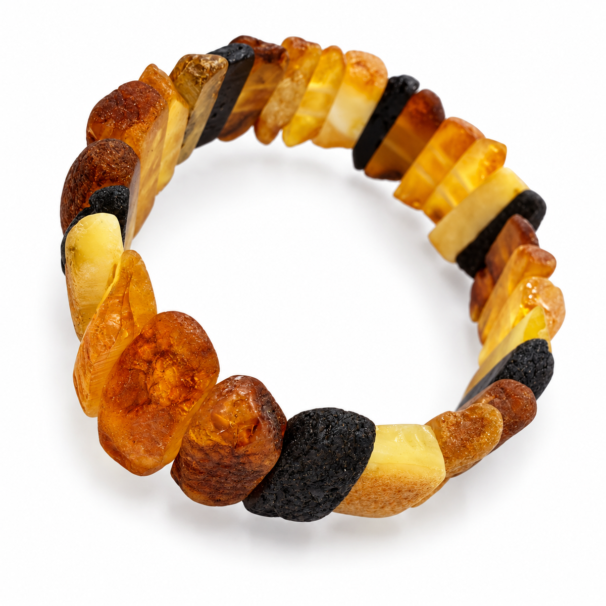 Genuine Baltic Amber Stretch Bangle Bracelet 