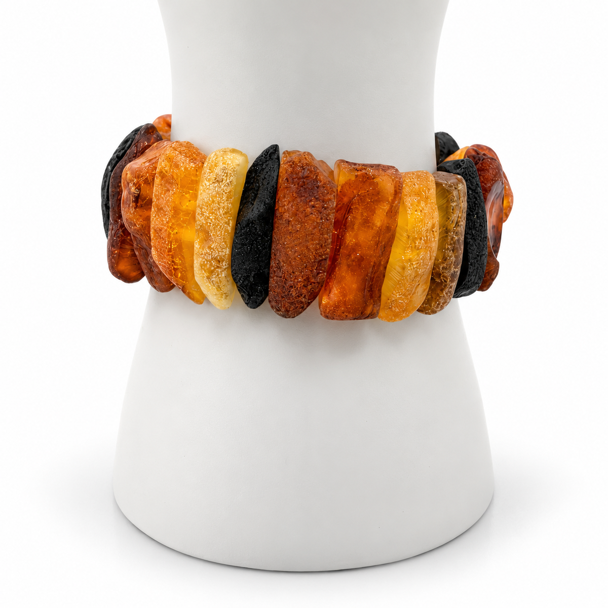 Genuine Baltic Amber Stretch Bangle Bracelet 