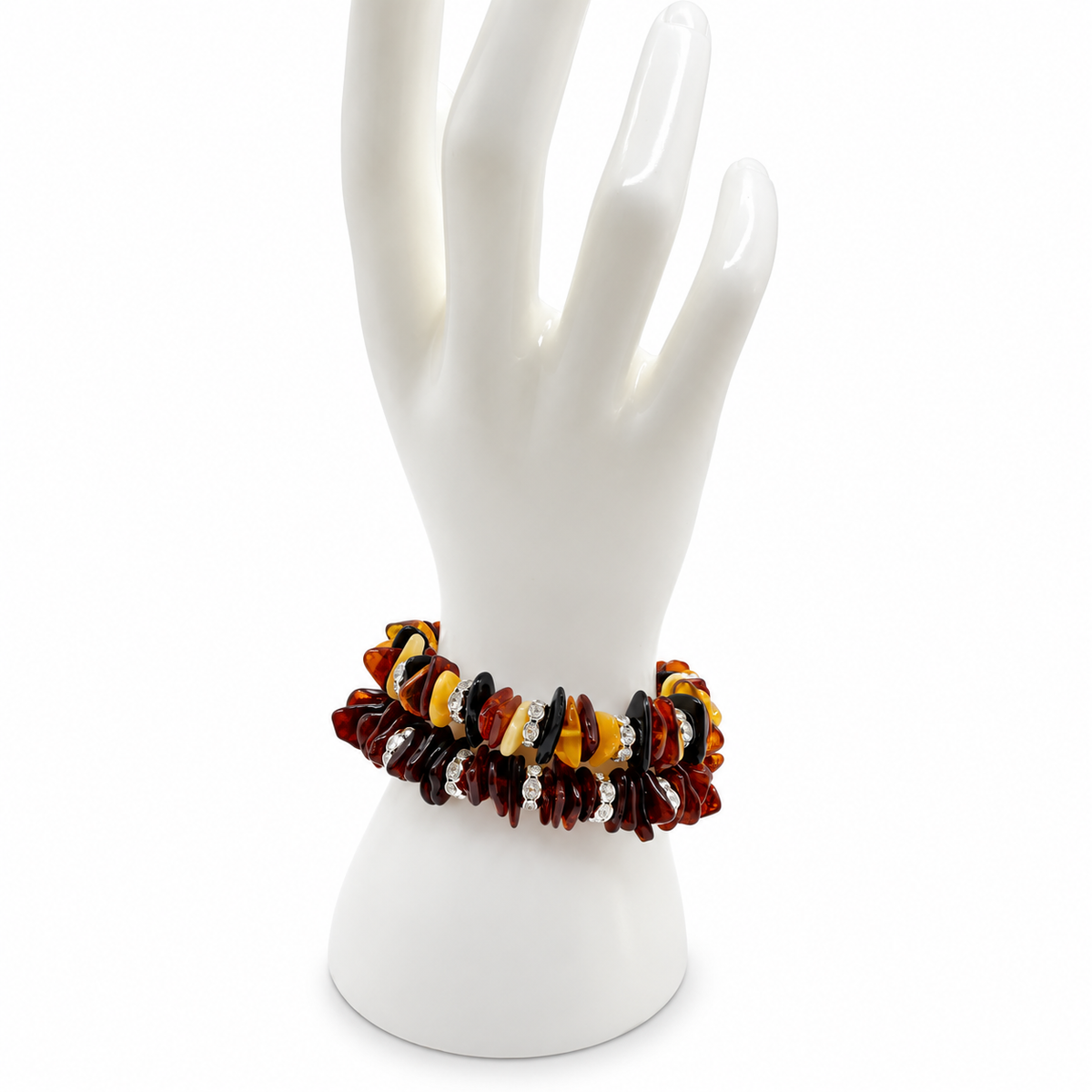 Genuine Baltic Amber Stretch Bracelet | Cognac or Multicolor Amber