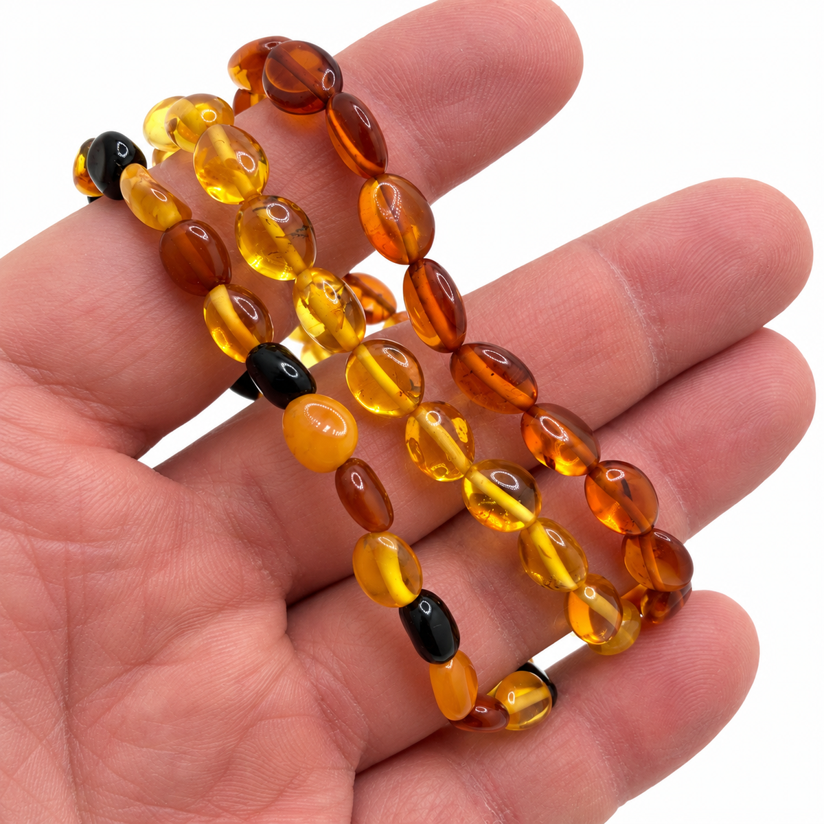 Genuine Baltic Amber Stretch Bracelet, Cognac Lemon or Multicolor