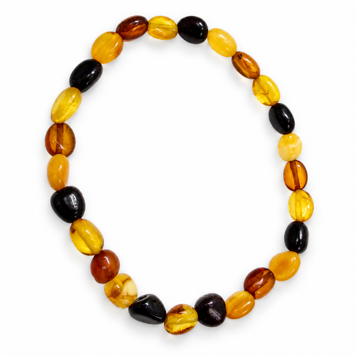 Genuine Baltic Amber Stretch Bracelet, Cognac Lemon or Multicolor