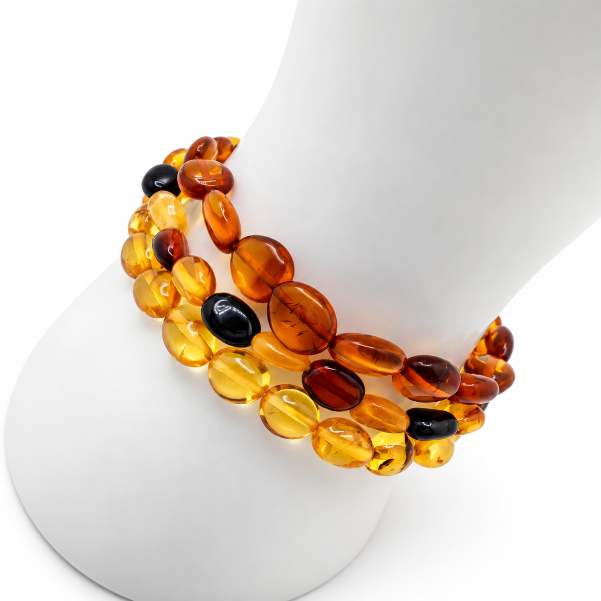 Genuine Baltic Amber Stretch Bracelet, Cognac Lemon or Multicolor