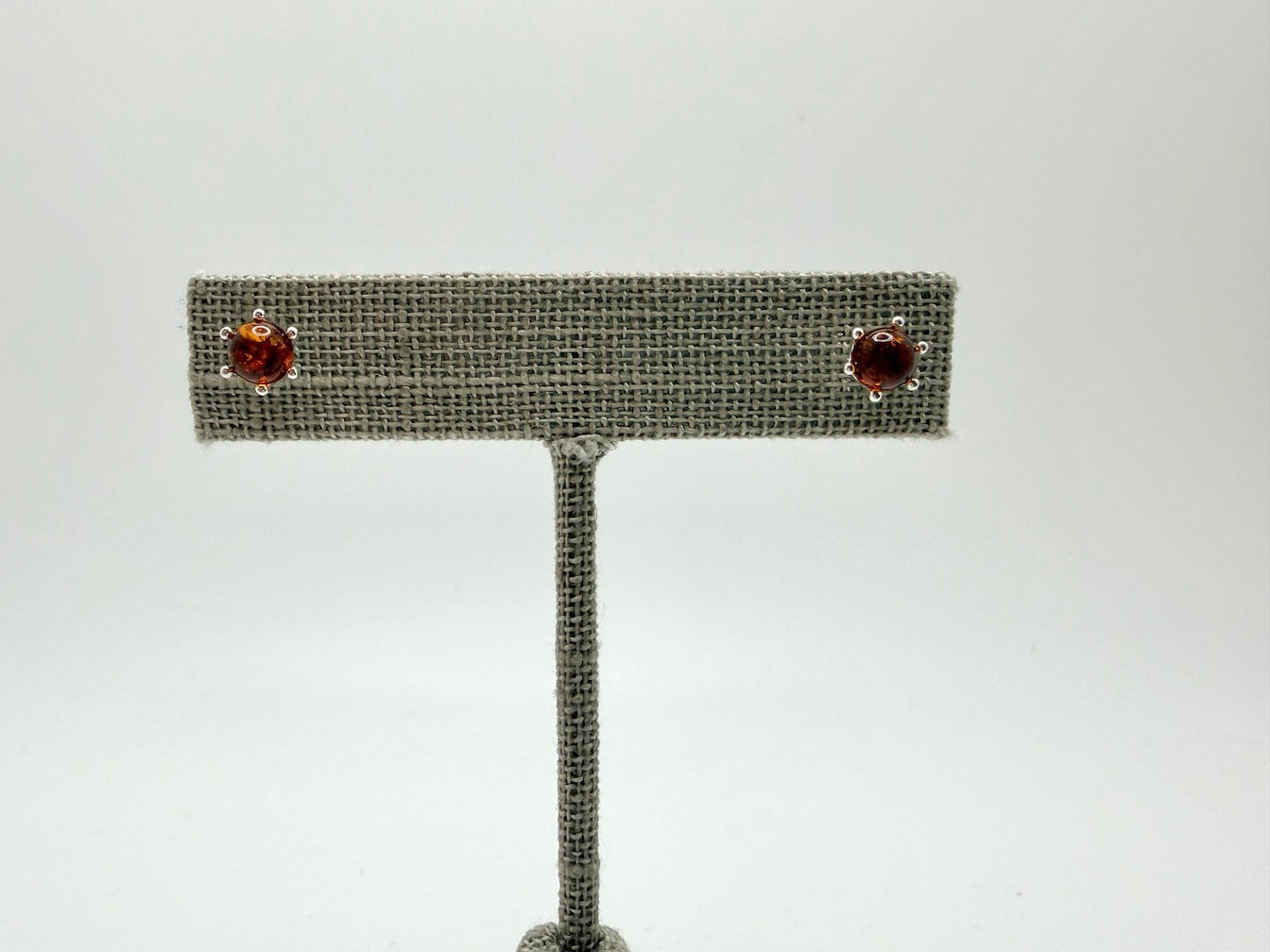 Genuine Baltic Amber Stud Post Earrings | 6mm Round | Honey • Lemon • Cherry • Black | Sterling Silver Posts | Everyday Classic