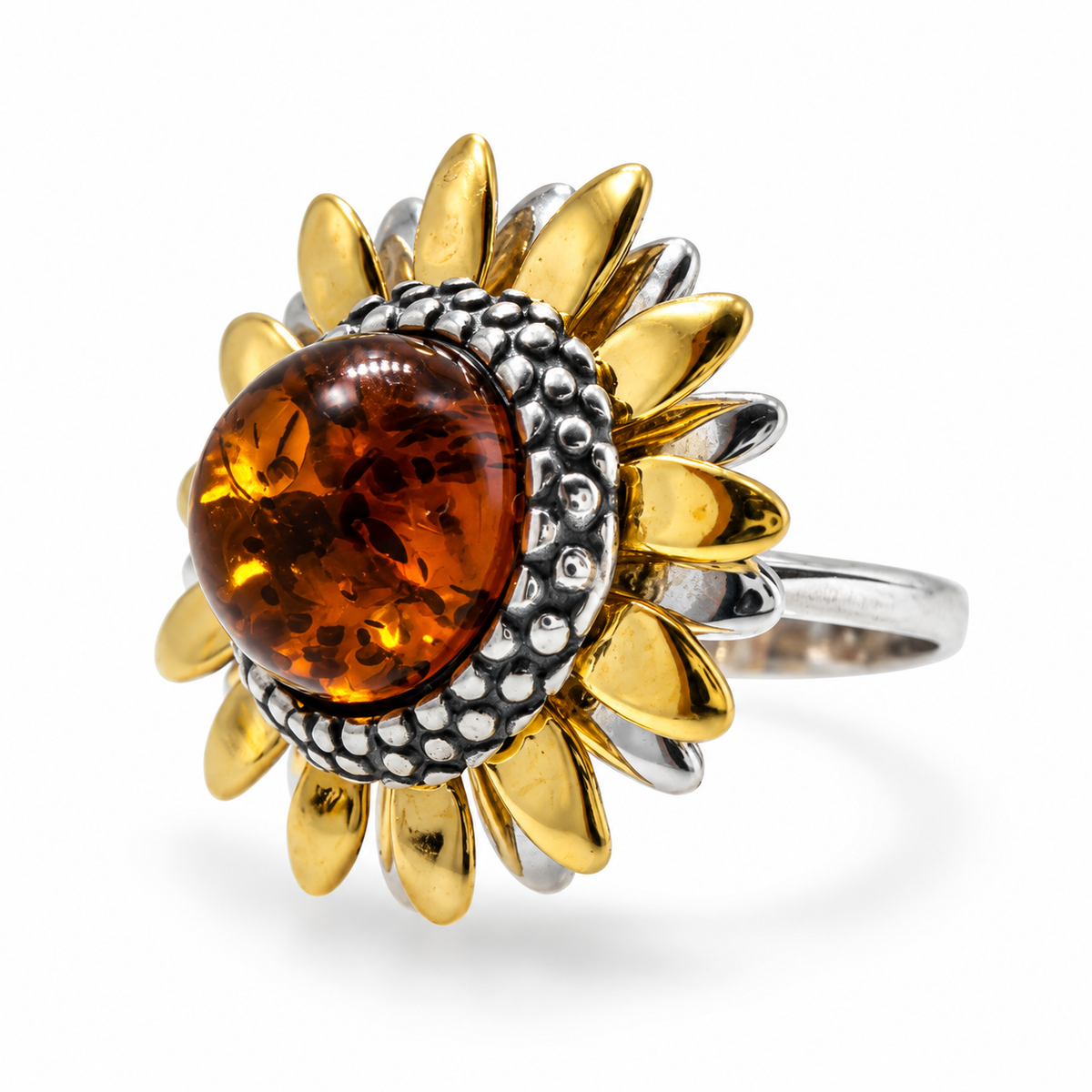 Genuine Baltic Amber Sunflower Jewelry Collection