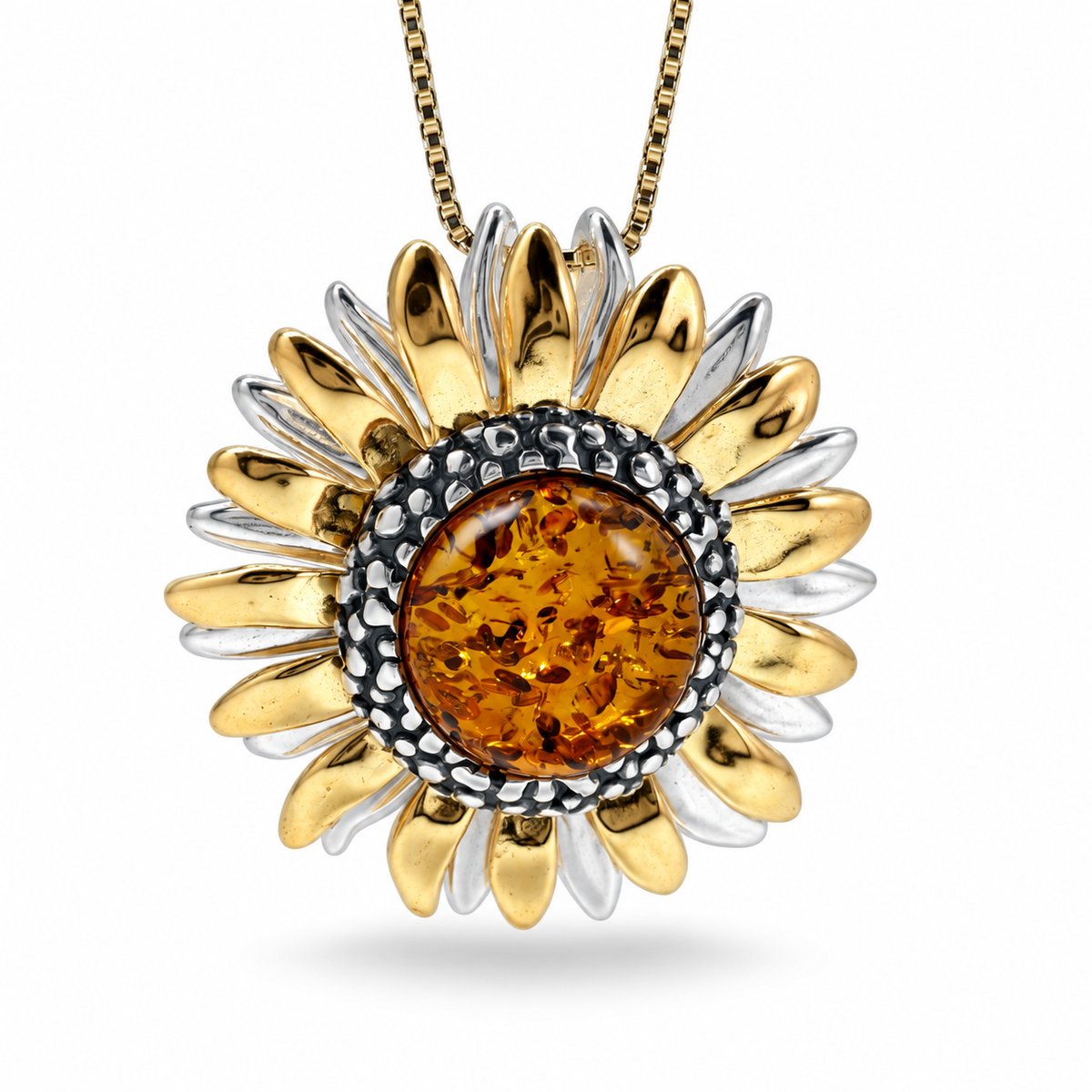 Genuine Baltic Amber Sunflower Jewelry Collection