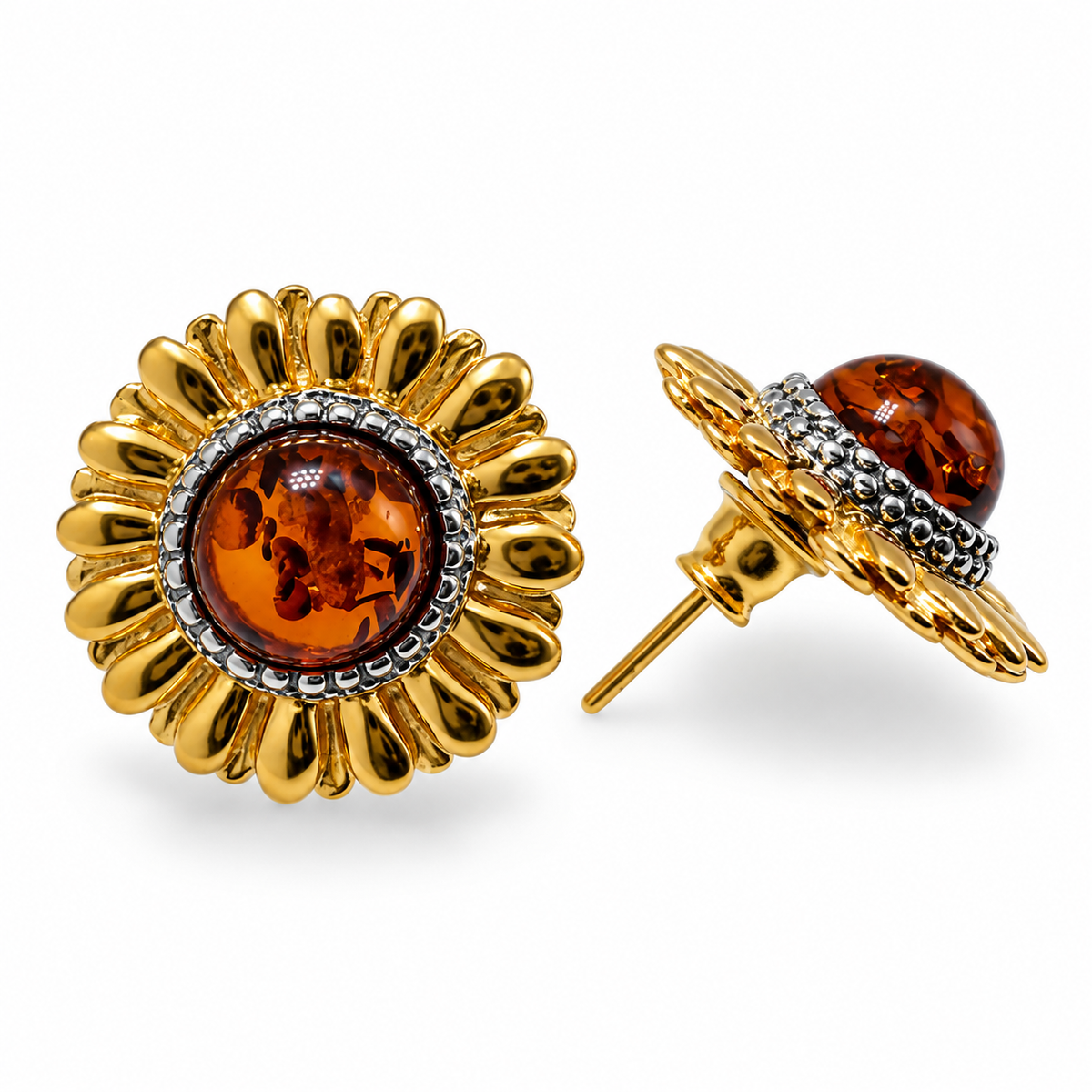 Genuine Baltic Amber Sunflower Jewelry Collection