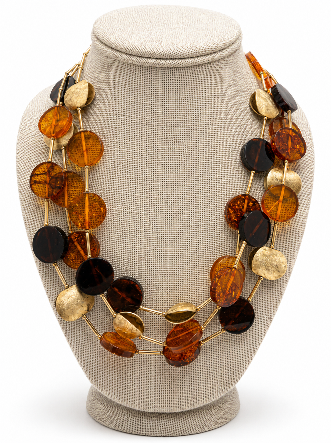 Genuine Baltic Amber Triple Strand Ombre Necklace