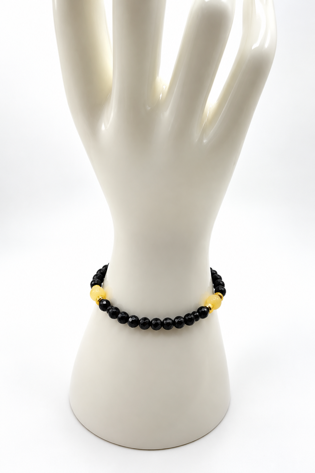 Genuine Baltic Amber & Black Hematite Stretch Bracelet