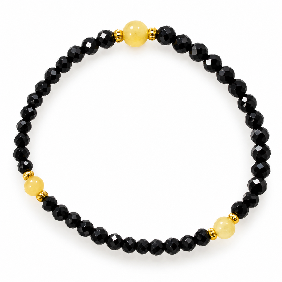 Genuine Baltic Amber & Black Hematite Stretch Bracelet
