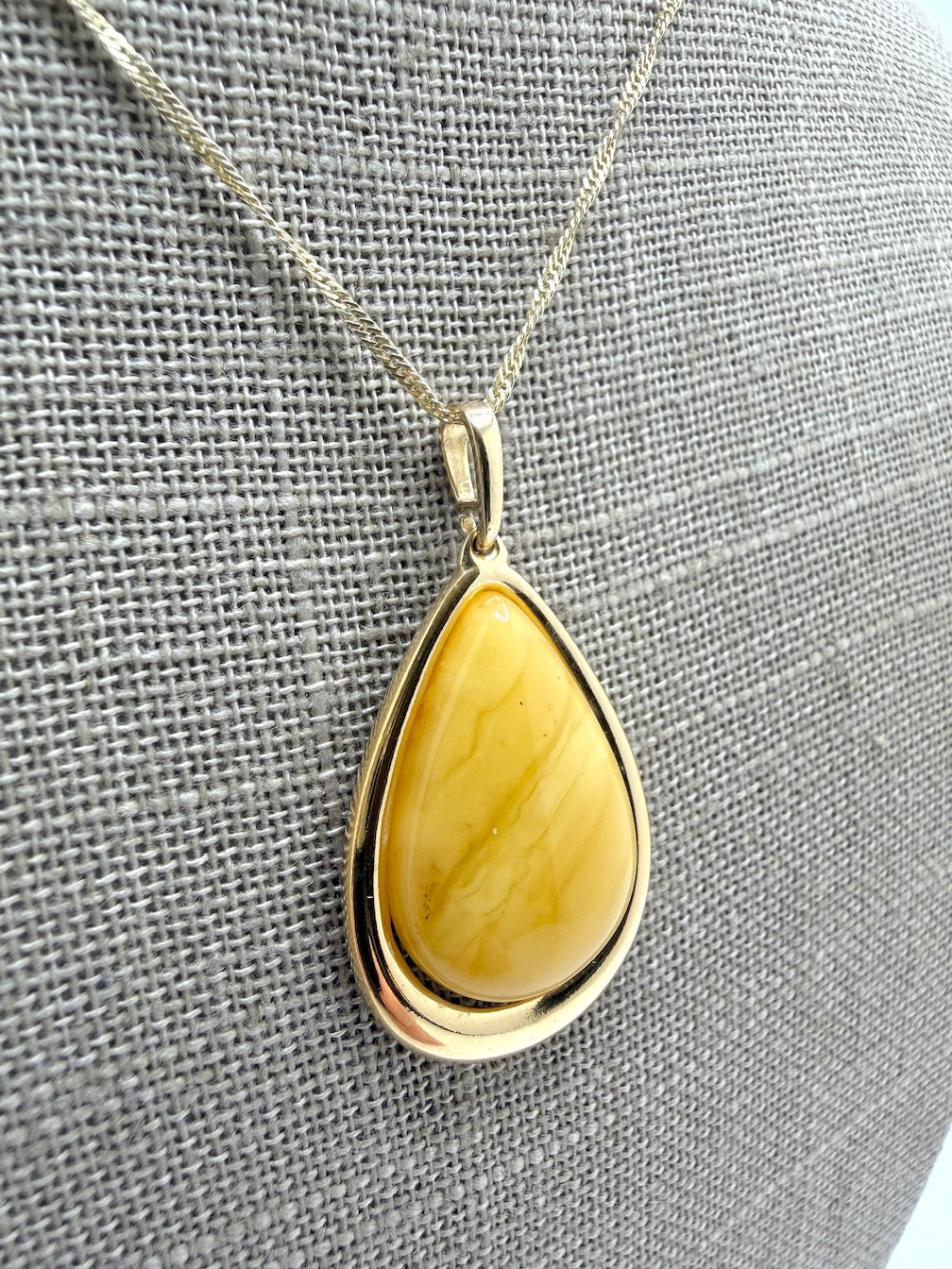 Handmade in Poland • Gold Plated Sterling Silver • Genuine Butterscotch Baltic Amber Set