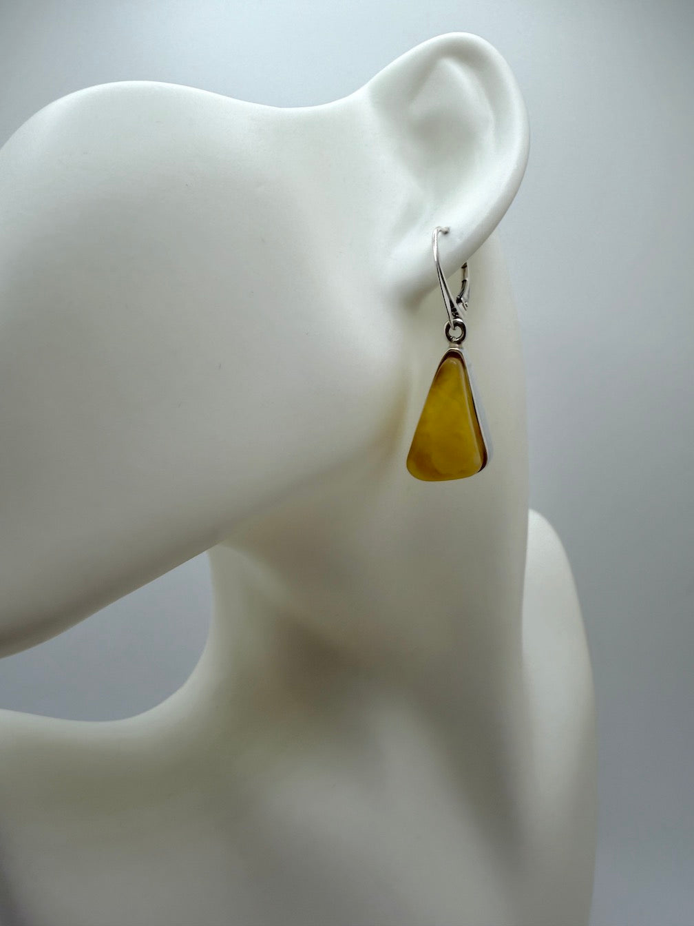 Genuine Butterscotch Baltic Amber & 925 Sterling Silver Drop Earrings