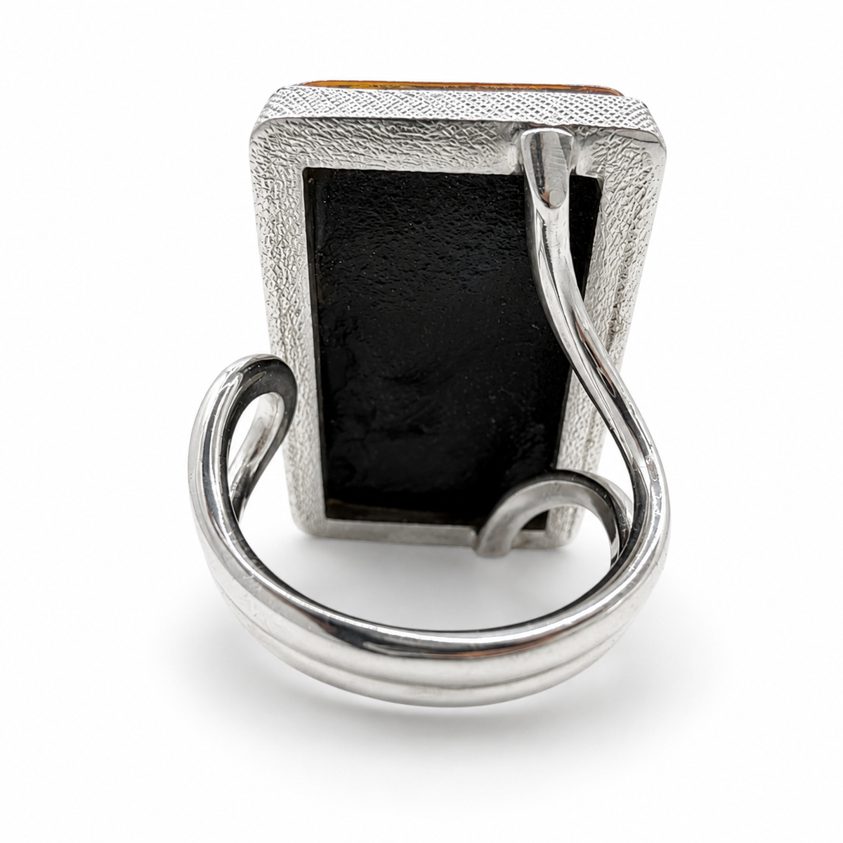 Genuine Green Baltic Amber Sterling Silver Ring