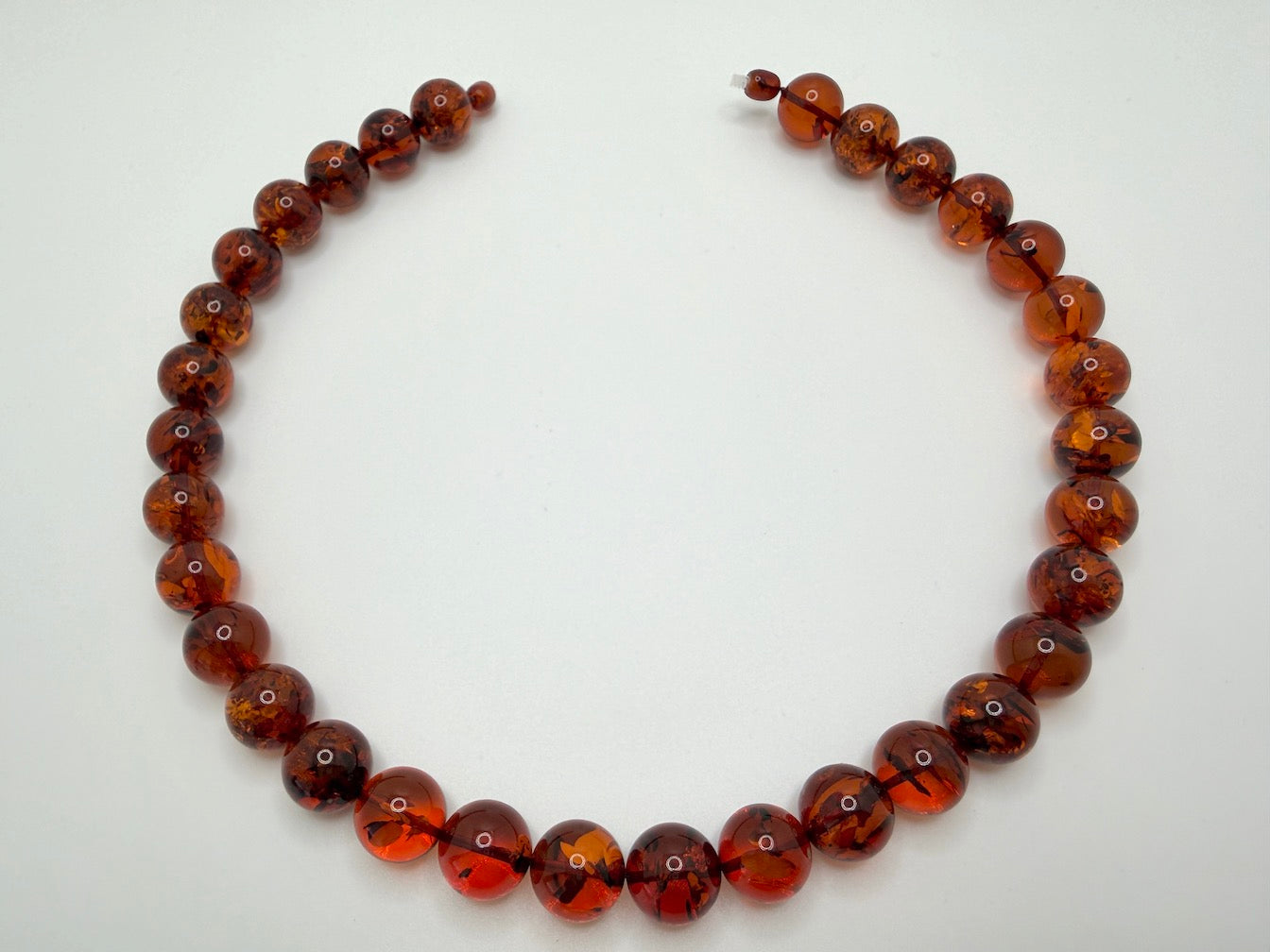 Genuine Honey Baltic Amber Beaded Necklace – Large Round Amber Balls – Museum Quality Showpiece