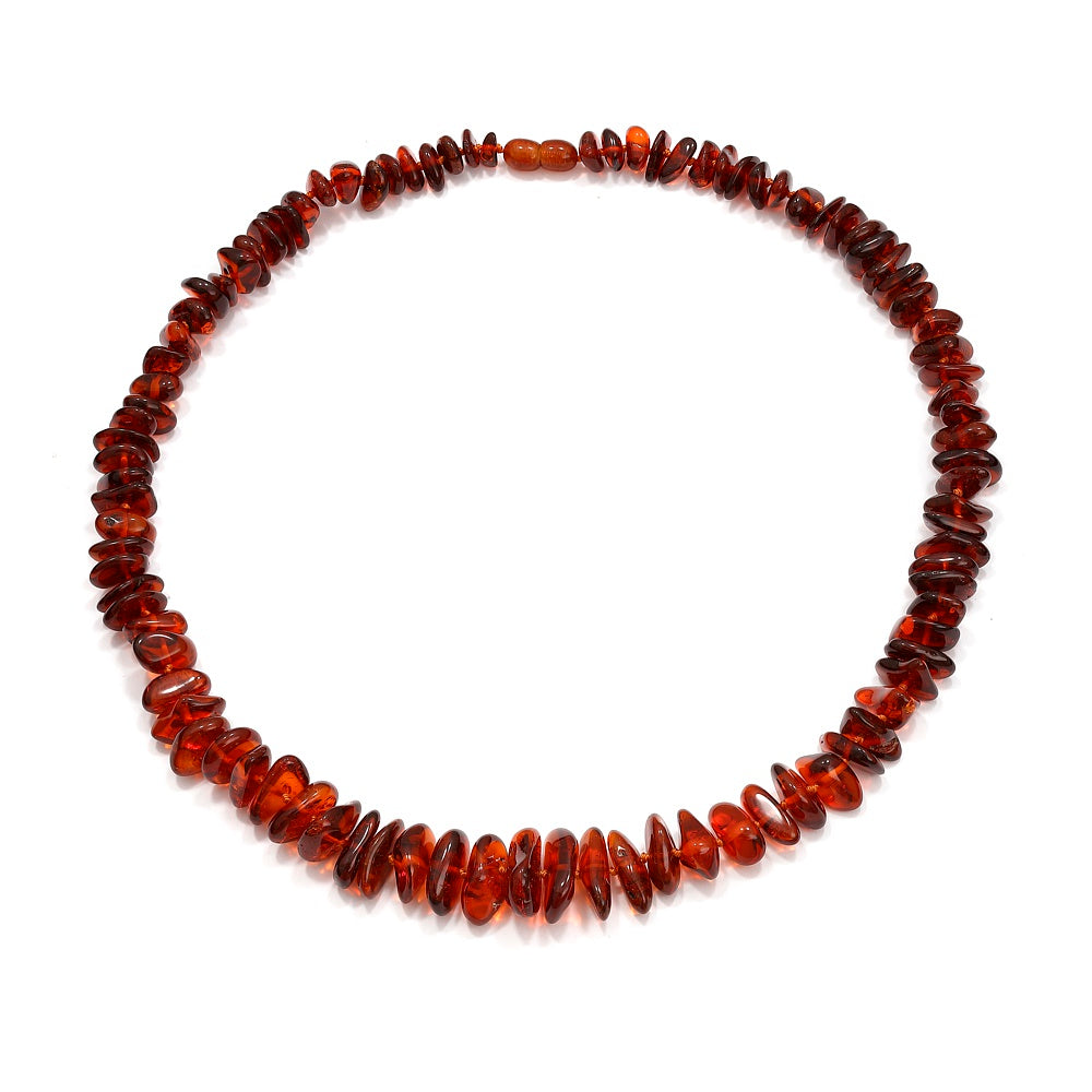 Genuine Honey Cognac Baltic Amber Graduated Bead Necklace