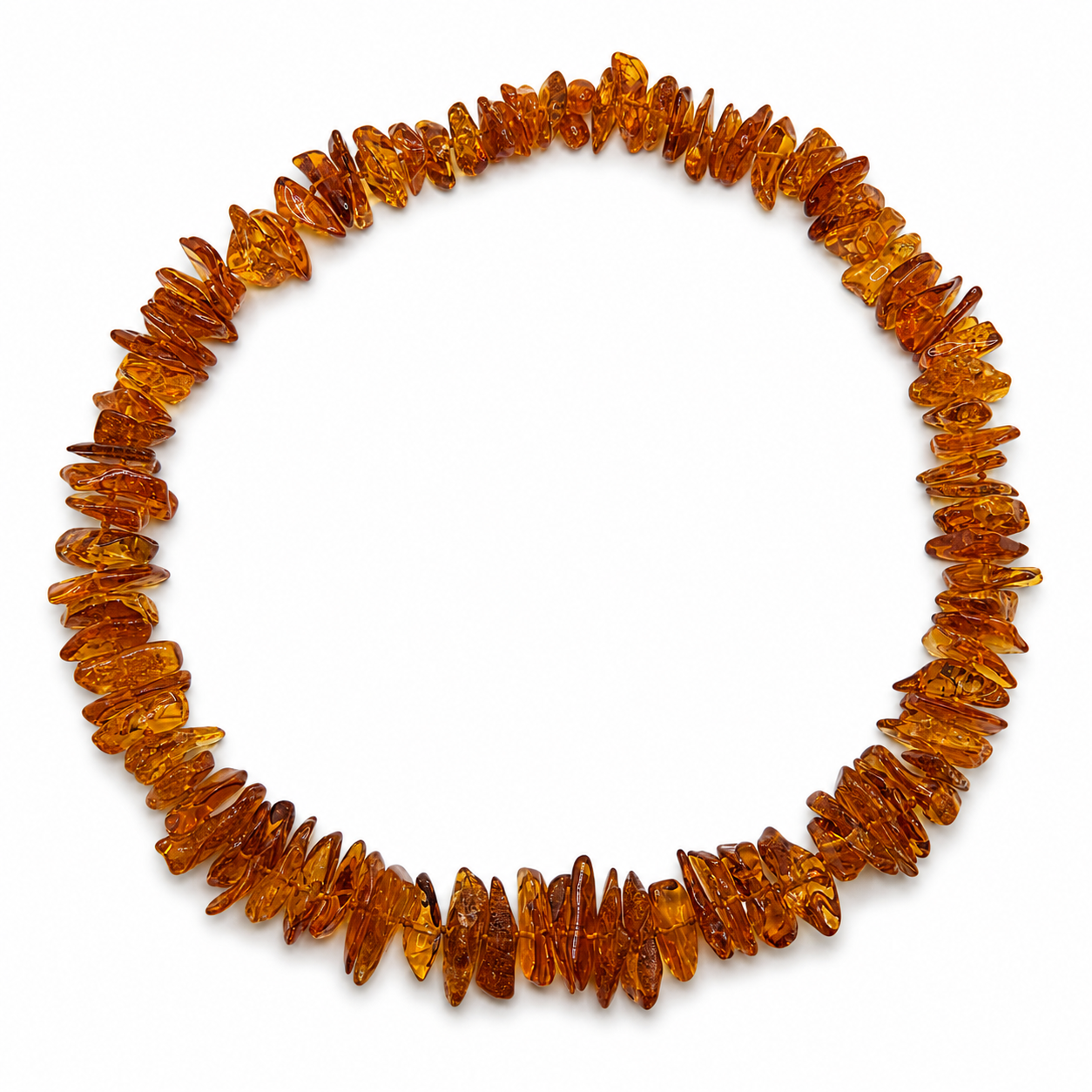 Genuine Honey Cognac Baltic Amber Graduated Bead Necklace