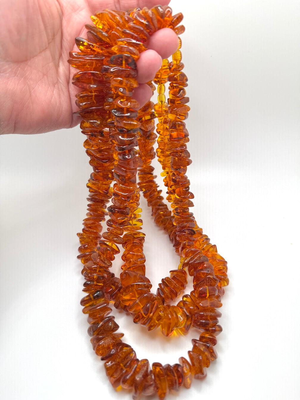 Genuine Honey Cognac Baltic Amber Graduated Bead Necklace