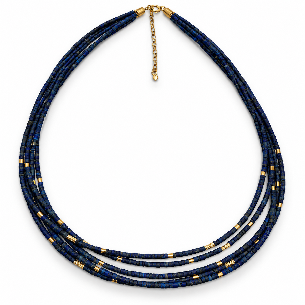 Genuine Lapis Lazuli Necklace – Five Strand