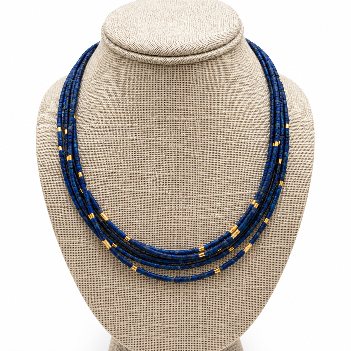 Genuine Lapis Lazuli Necklace – Five Strand