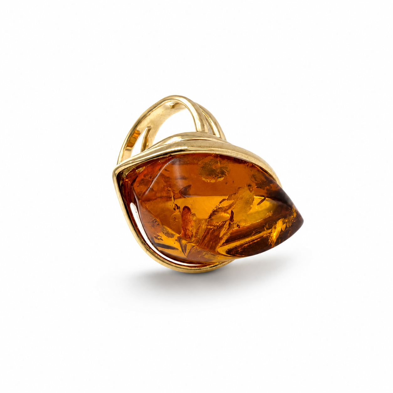 Genuine Baltic Amber Faceted Ring