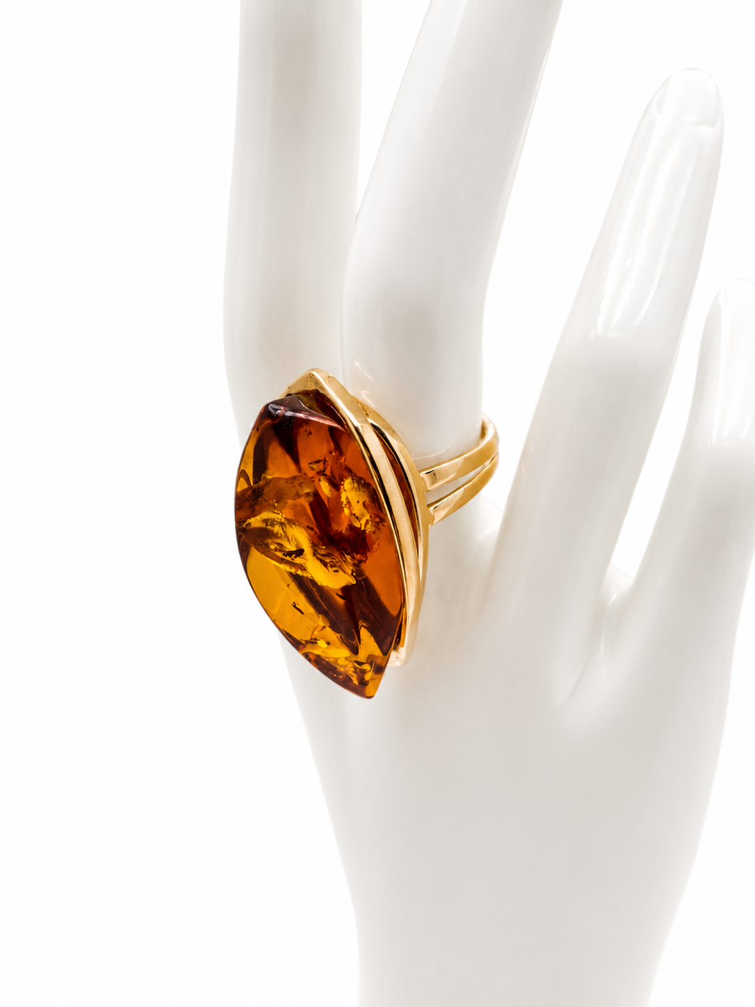 Genuine Baltic Amber Faceted Ring
