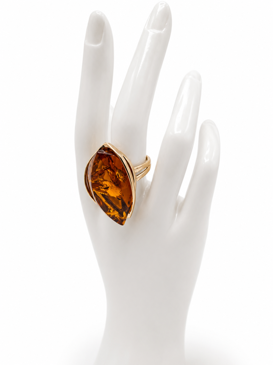 Genuine Baltic Amber Faceted Ring