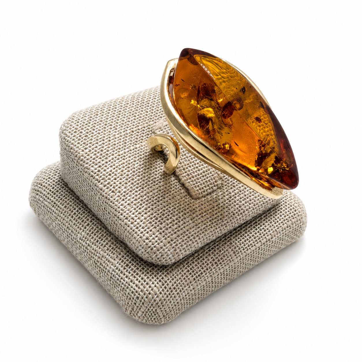 Genuine Baltic Amber Faceted Ring