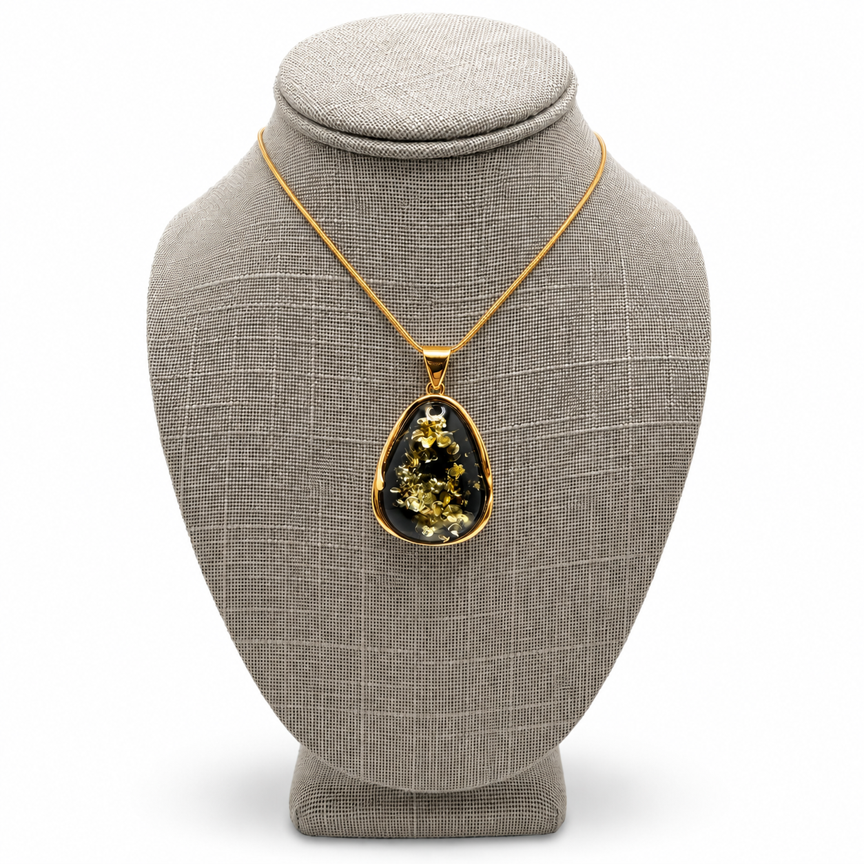 Baltic Amber Green Pendant Necklace