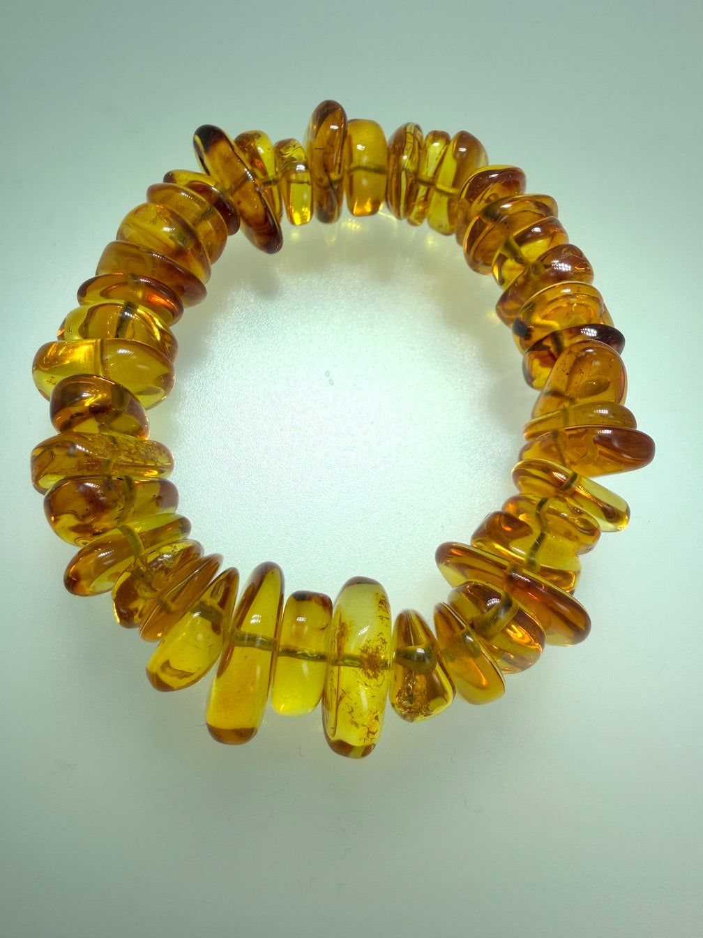 Handmade Genuine Baltic Amber Honey Chunk Stretch Bracelet – Natural Organic Amber Jewelry