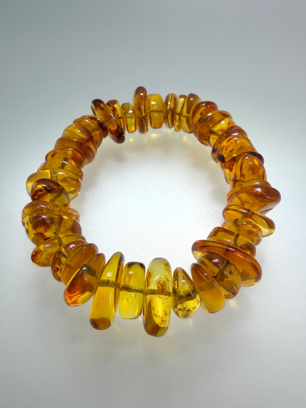 Handmade Genuine Baltic Amber Honey Chunk Stretch Bracelet – Natural Organic Amber Jewelry