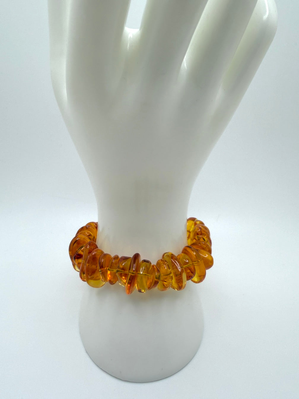 Handmade Genuine Baltic Amber Honey Chunk Stretch Bracelet – Natural Organic Amber Jewelry