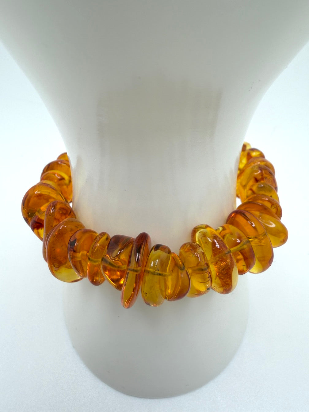 Handmade Genuine Baltic Amber Honey Chunk Stretch Bracelet – Natural Organic Amber Jewelry