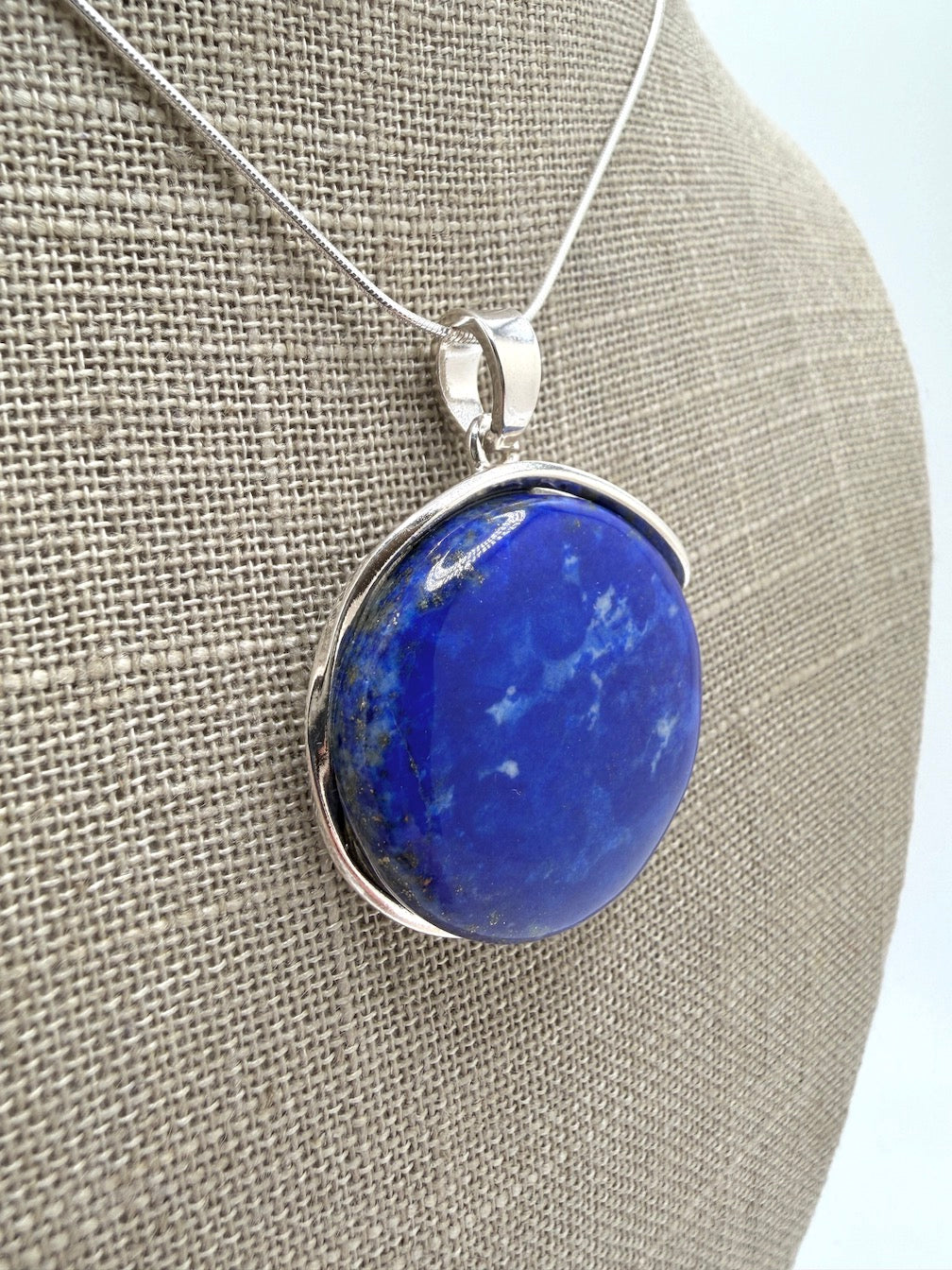 Handmade Lapis Lazuli Pendant & Earring Set | Sterling Silver | Made in Poland | Snake Chain Necklace