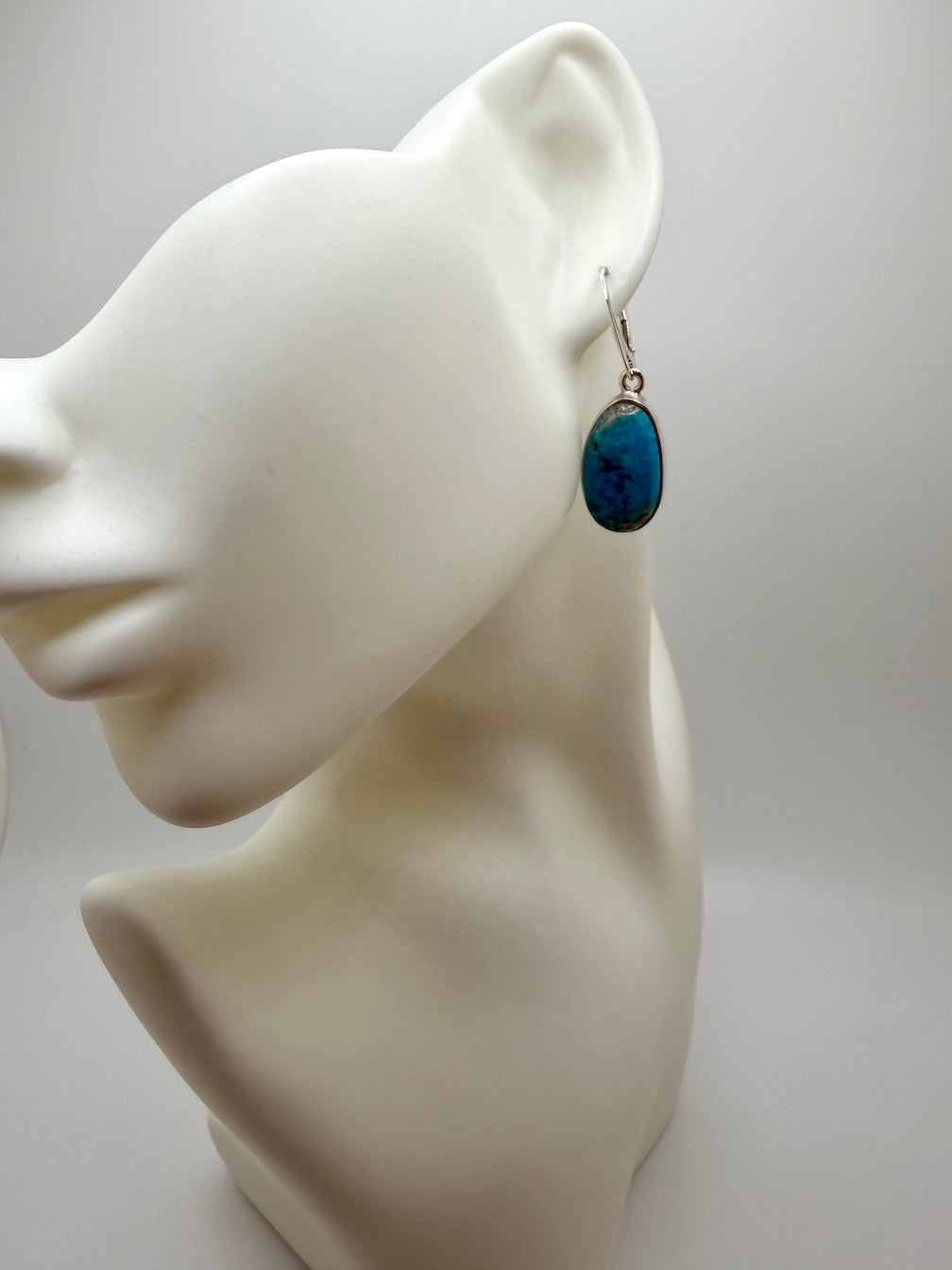 Handmade Sleeping Beauty Turquoise Drop Earrings | Sterling Silver | Made in Poland