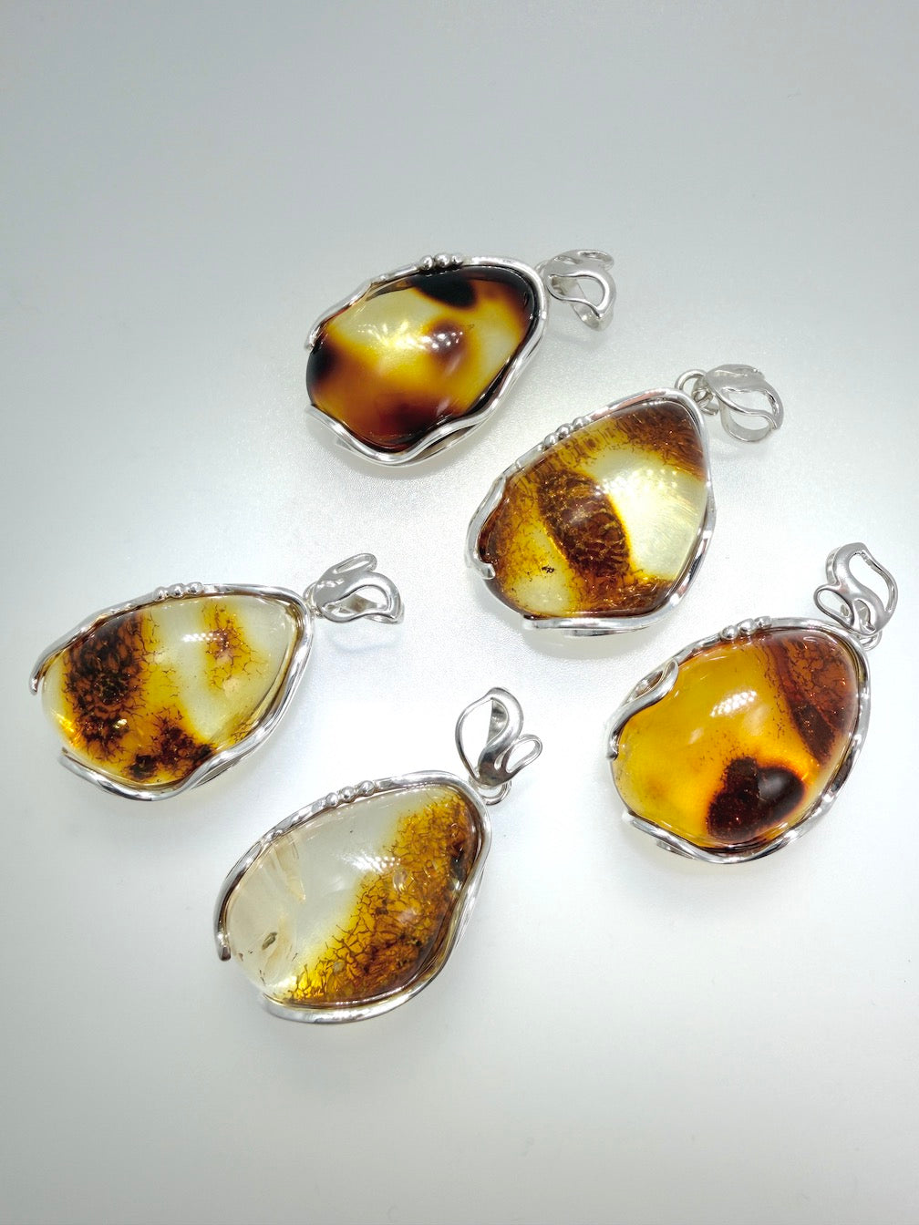 Handmade Sterling Silver Lemon Baltic Amber Pendant | Rare Clear Amber with Natural Inclusions