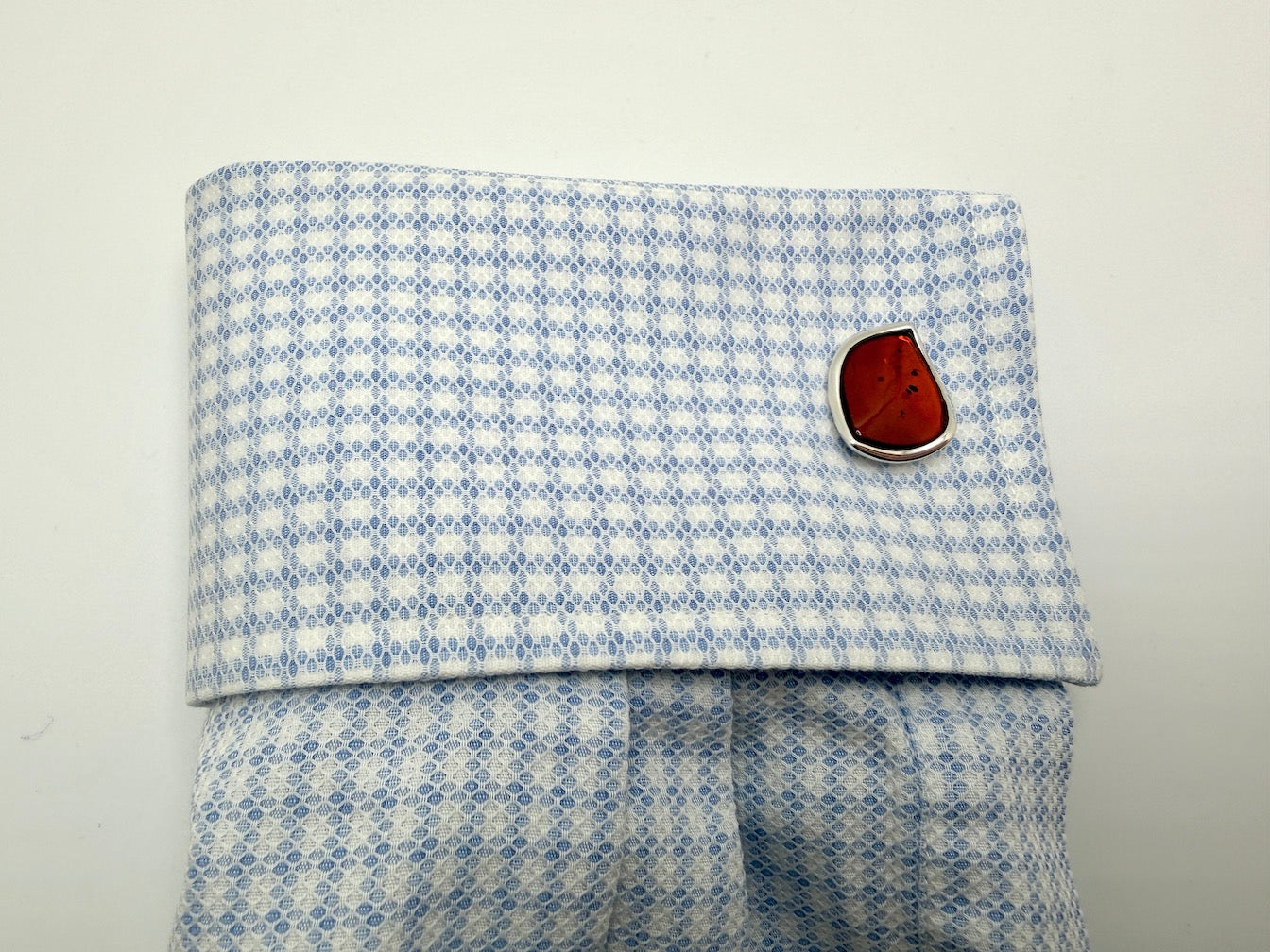 Handmade Sterling Silver & Genuine Baltic Amber Men’s Cufflinks — Cognac or Butterscotch