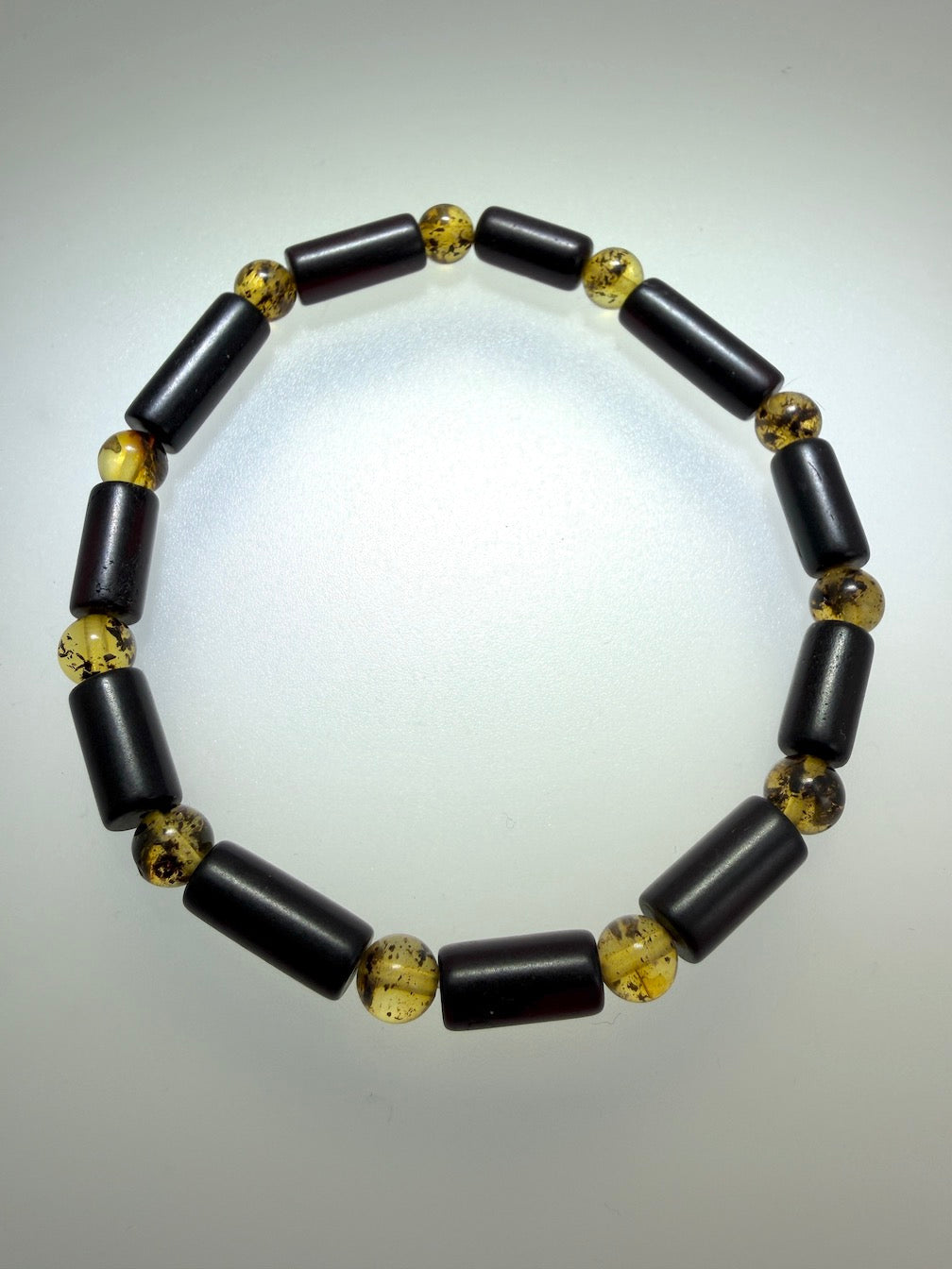 Handmade in Lithuania – Genuine Baltic Amber Stretch Bracelets for Men