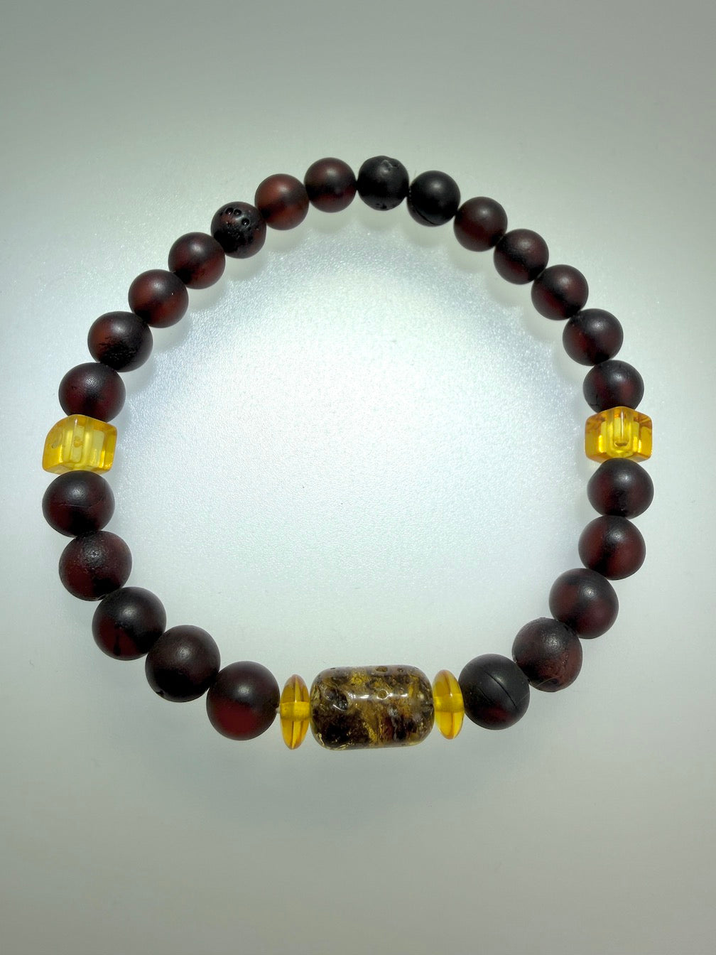 Handmade in Lithuania – Genuine Baltic Amber Stretch Bracelets for Men