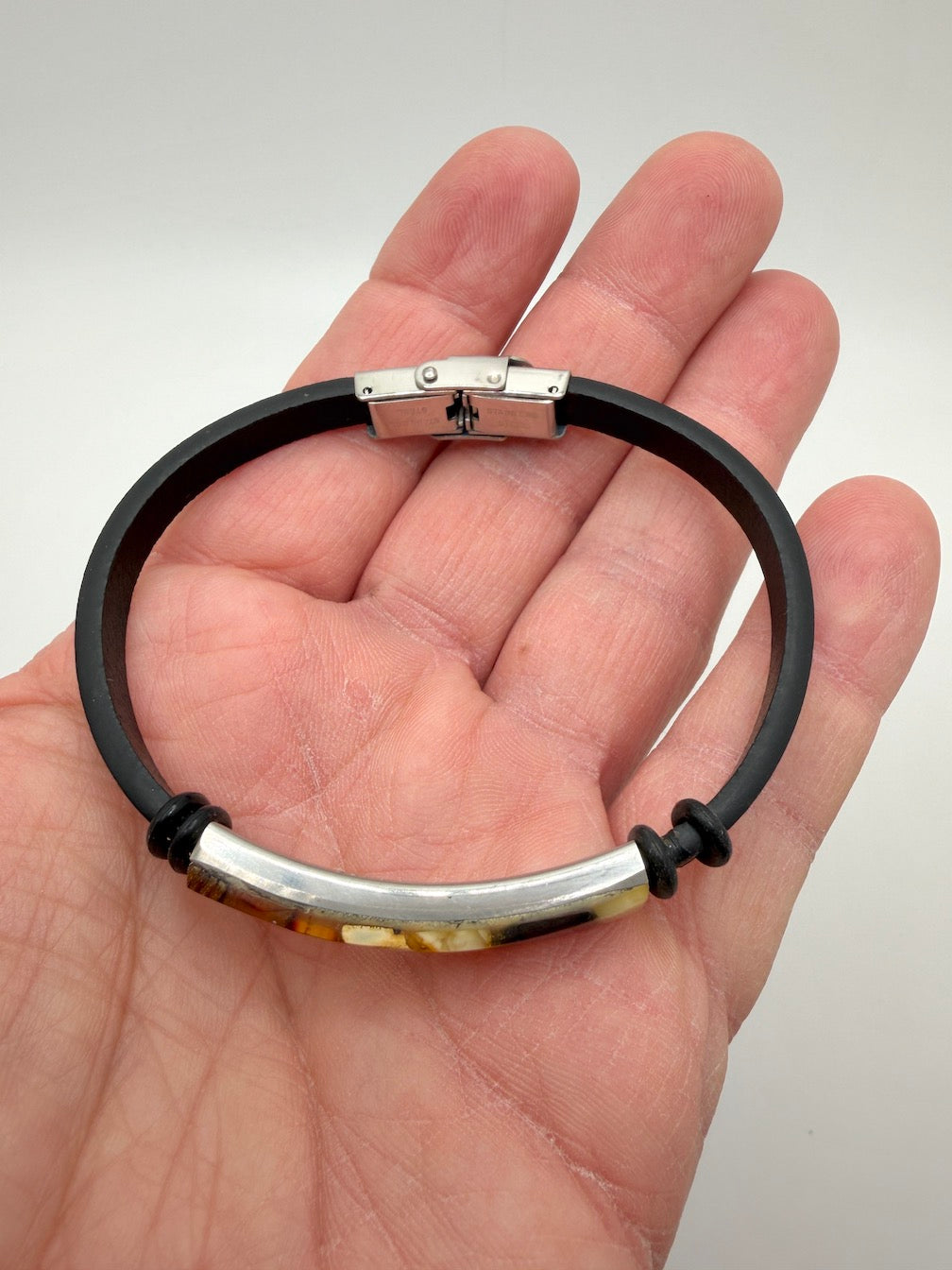 Handmade in Lithuania – Genuine Baltic Amber, Leather & Stainless Steel Men’s Bracelets