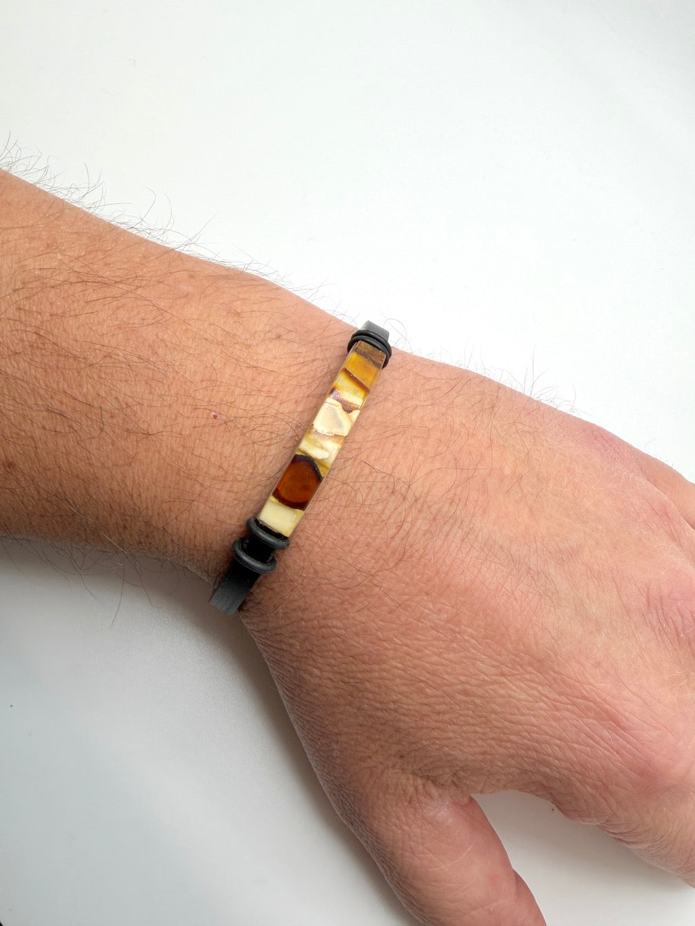 Handmade in Lithuania – Genuine Baltic Amber, Leather & Stainless Steel Men’s Bracelets