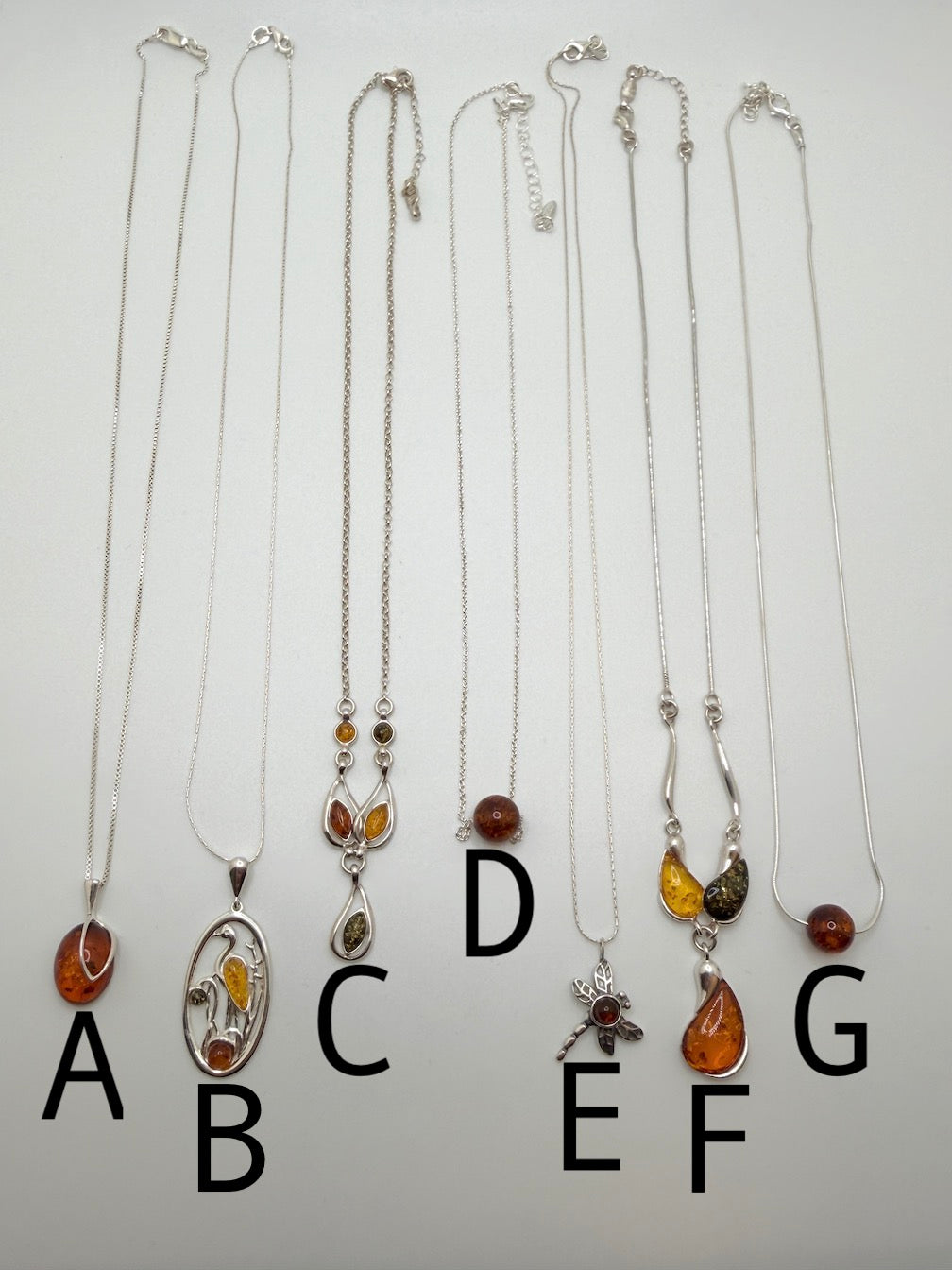 Handmade in Poland Sterling Silver & Genuine Baltic Amber Necklace
