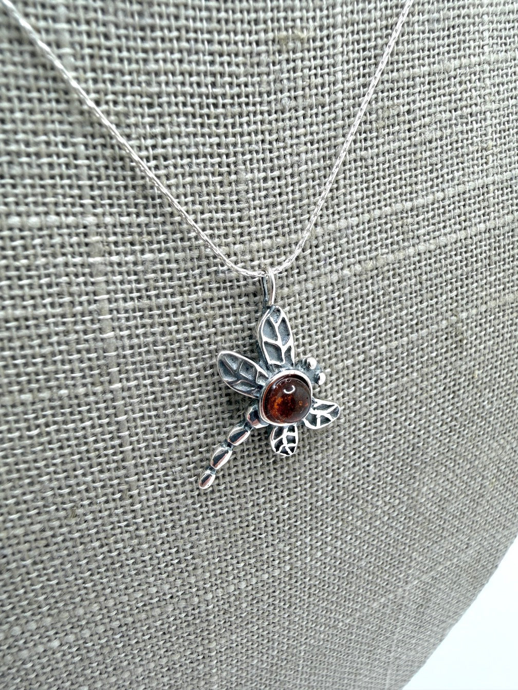 Handmade in Poland Sterling Silver & Genuine Baltic Amber Necklace
