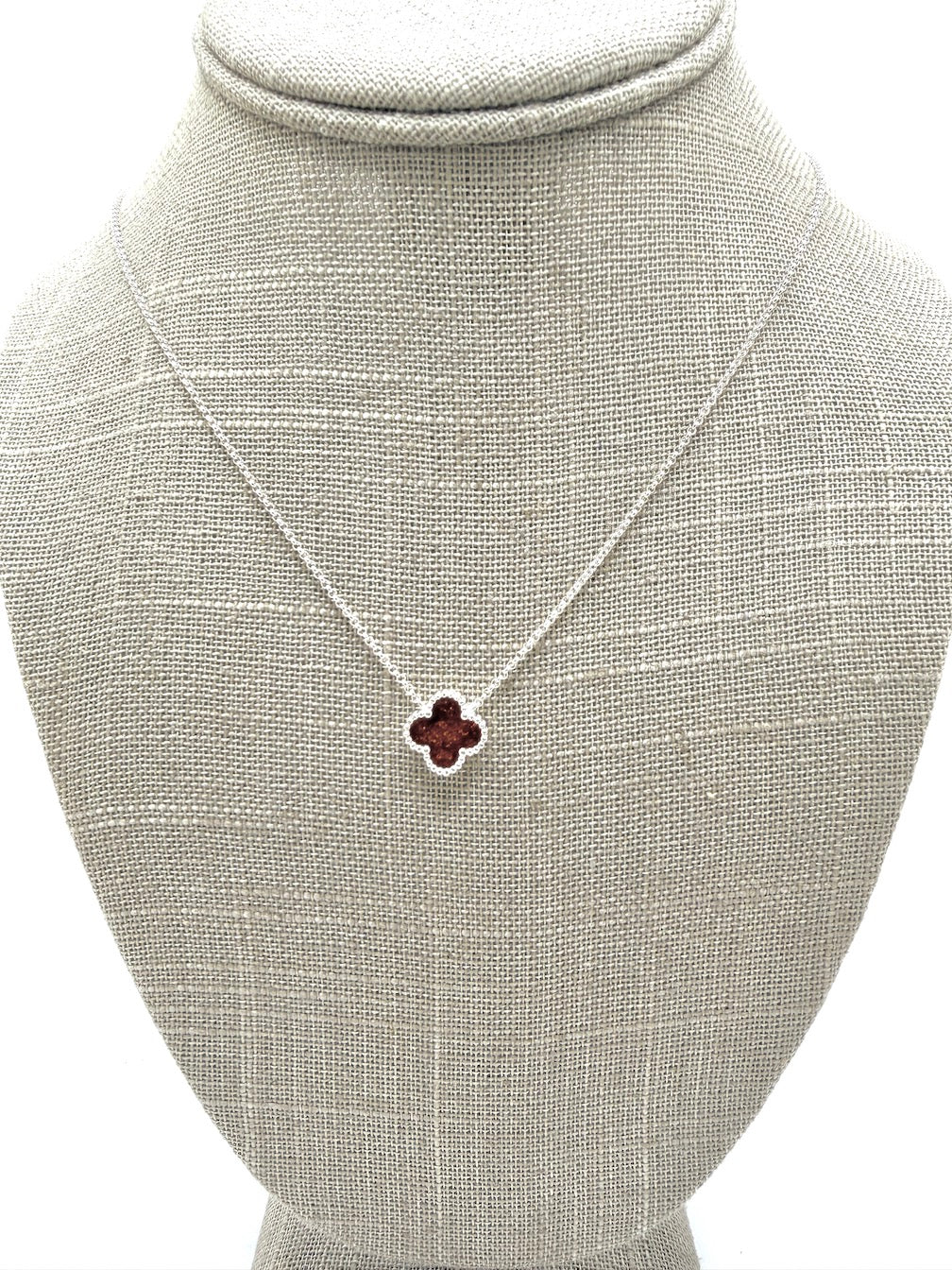 Handmade in Poland • Sterling Silver & Genuine Cognac Baltic Amber Clover Jewelry Set