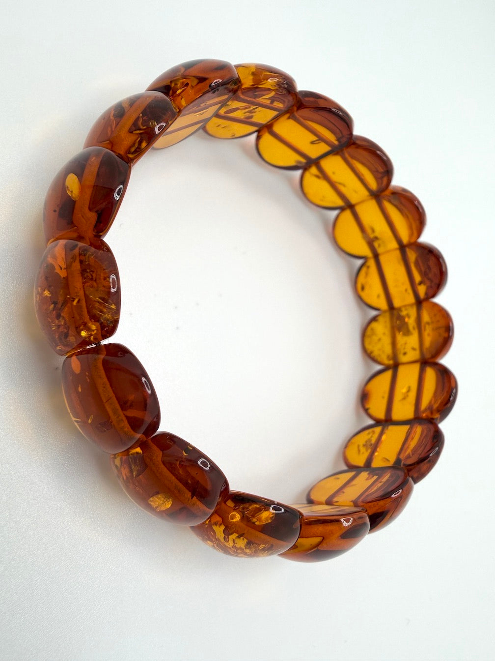 Honey Baltic Amber stretch statement bracelet