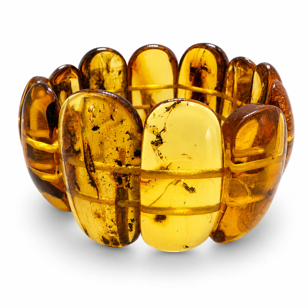 Baltic Amber Natural Honey Cognac Stretch Bracelet