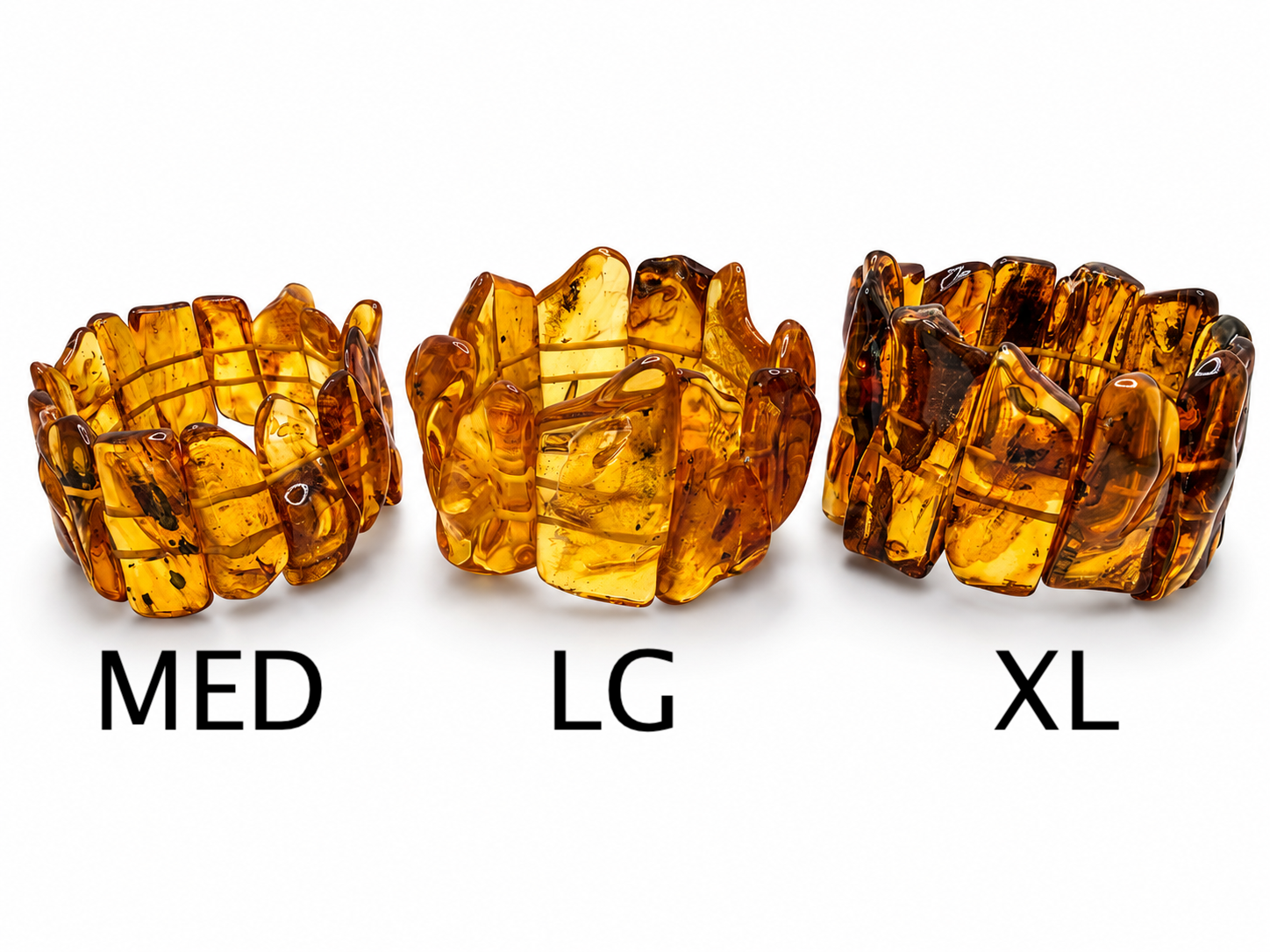 Beautiful Handmade in Lithuania Genuine Baltic Amber Honey Color Organic Stretch Bracelet – Museum Quality Baltic Amber Statement Bracelet