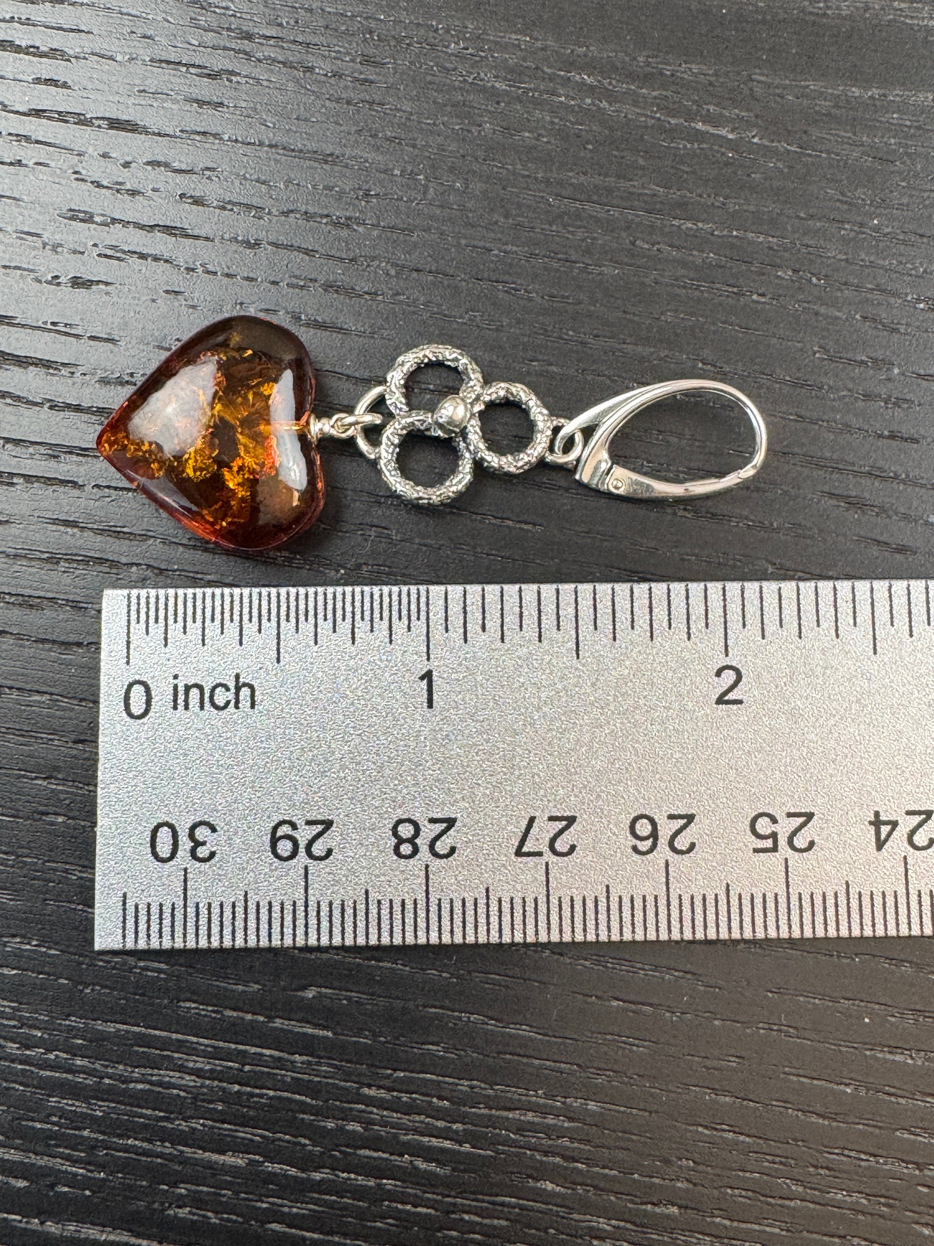 Handcrafted Oxidized Sterling Silver Leverback Earrings with 20mm Amber Hearts – Polish Artisan Jewelry
